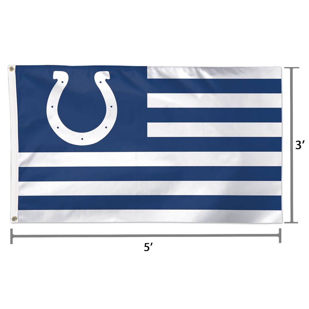 Alt View 1. WinCraft - Indianapolis Colts 3' x 5' Americana Stars & Stripes Deluxe Flag - Multicolor.