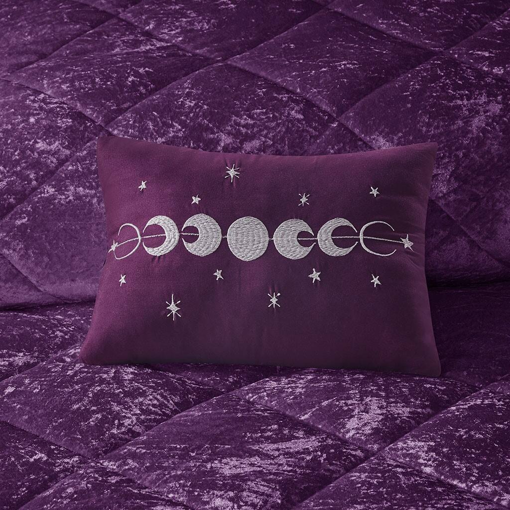 Alt View 2. Gracie Mills - Gracie Mills Andrea Velvet Comforter Set with Throw Pillow - Purple.