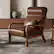 Angle. Bestier - Corduroy Armchair with Heightened Headrest and Removable Armrest - Brown.