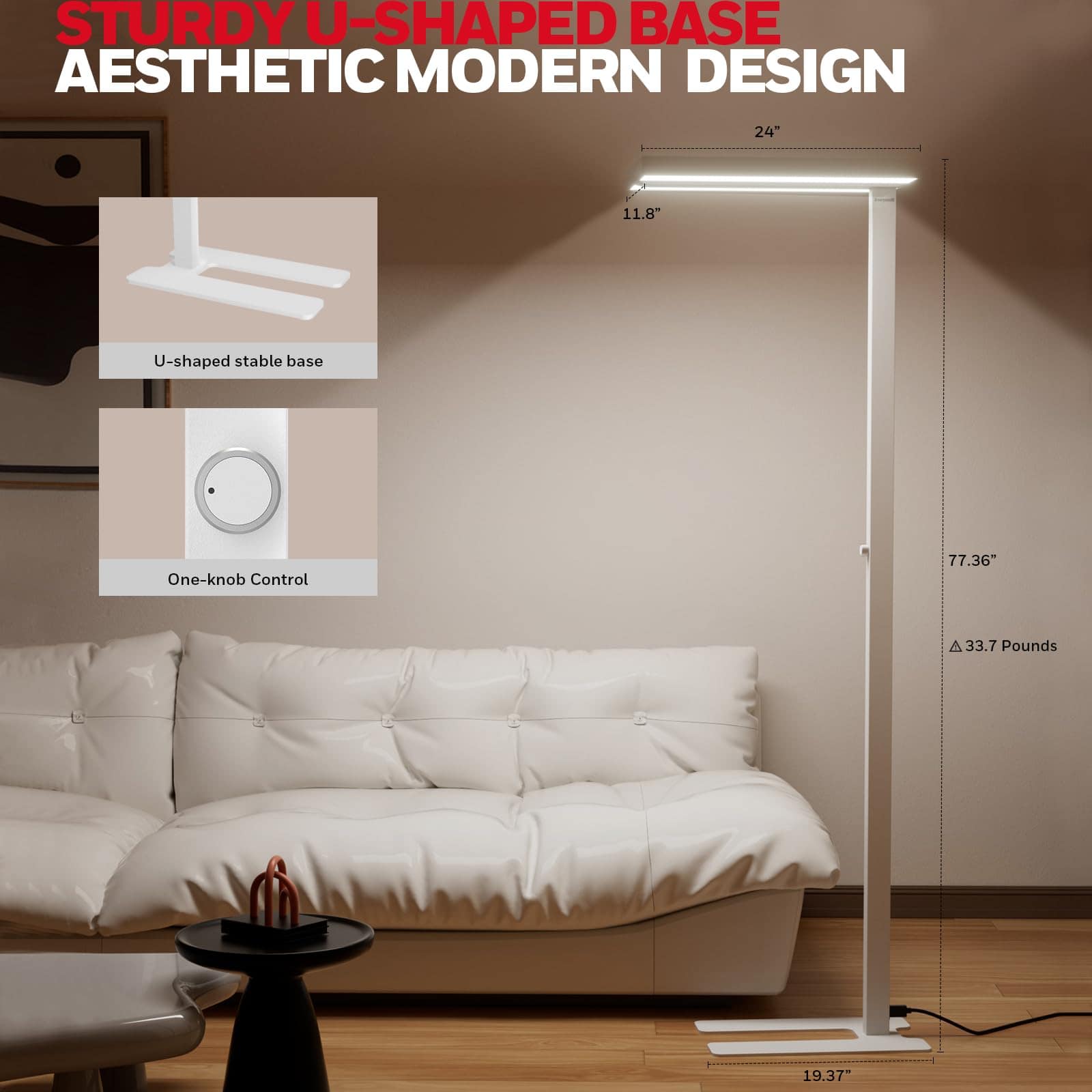 Honeywell Sunturalux™ 02E GEN Modern LED Floor Lamp, 8000LM 4000K