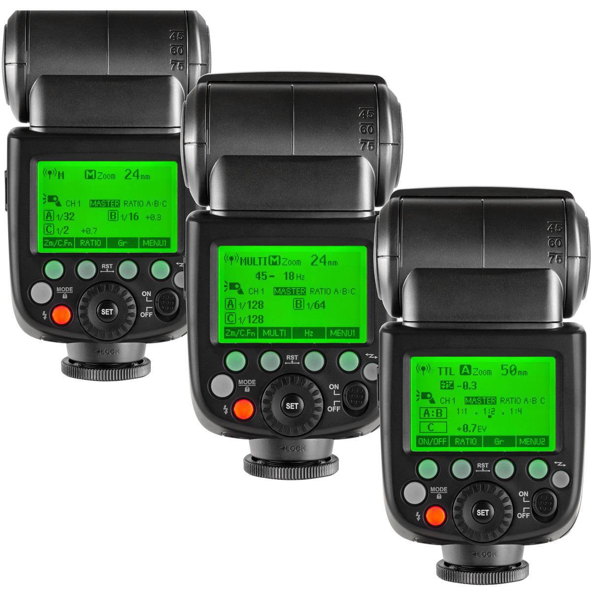 M Zoom 24mm  
CH1 MASTER RATIO ABC  
A 1/32  
B 1/16 +0.3  
C 1/2 +0.7  
Zm/C.Fn RATIO Gr MENU1  
RST MODE 8 ON SET OFF  

HULTI Zoom 24mm  
CH1 MASTER RATIO ABC  
A 1/128  
B 1/64  
C 1/128  
Zm/C.Fn MULTI H2 MENU1  

TTL AZoom 50mm  
CH1 MASTER RATIO ABC  
A:B 1:1 1:2 1:4  
C +0.7EV  
ON/OFF RATIO Gr MENU2  
RST  
MODE  
ON  
SET  
OFF  
LOCK
