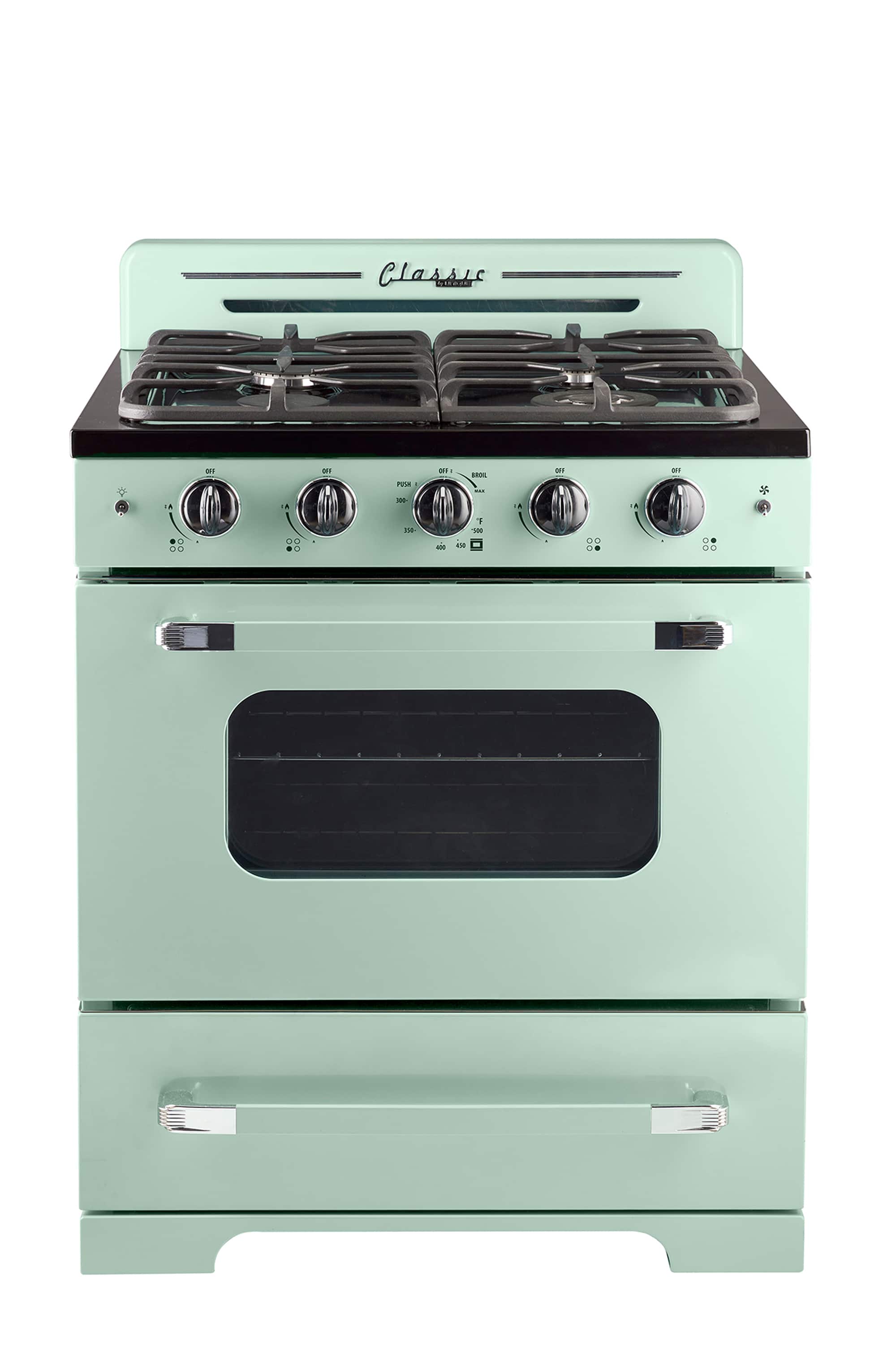Unique Appliances - Classic Retro 3.9 Cu. Ft. Freestanding Gas Convection Range - Summer Mint Green - Front_Zoom