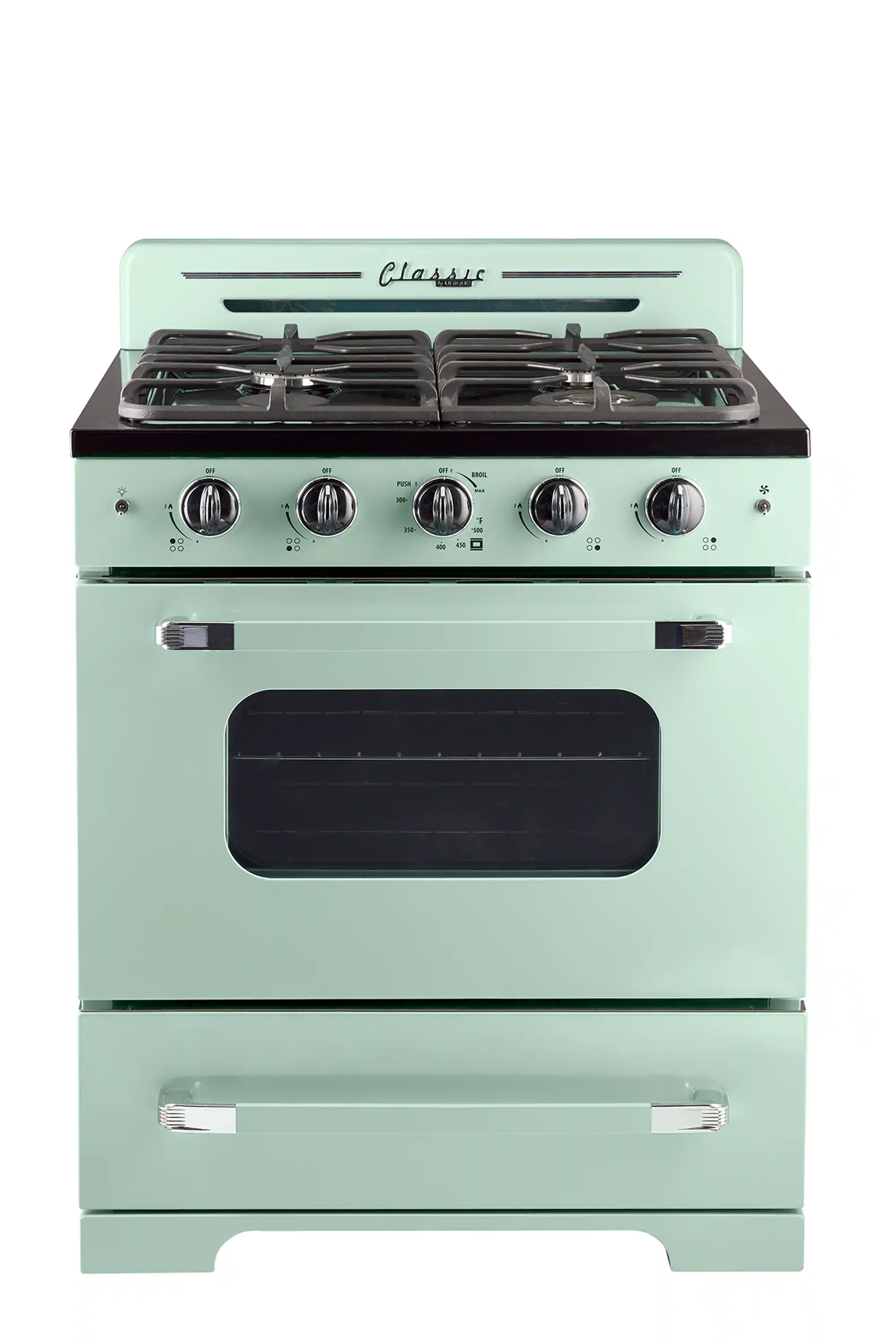 Unique Appliances - Classic Retro 3.9 Cu. Ft. Freestanding Gas Convection Range - Summer Mint Green