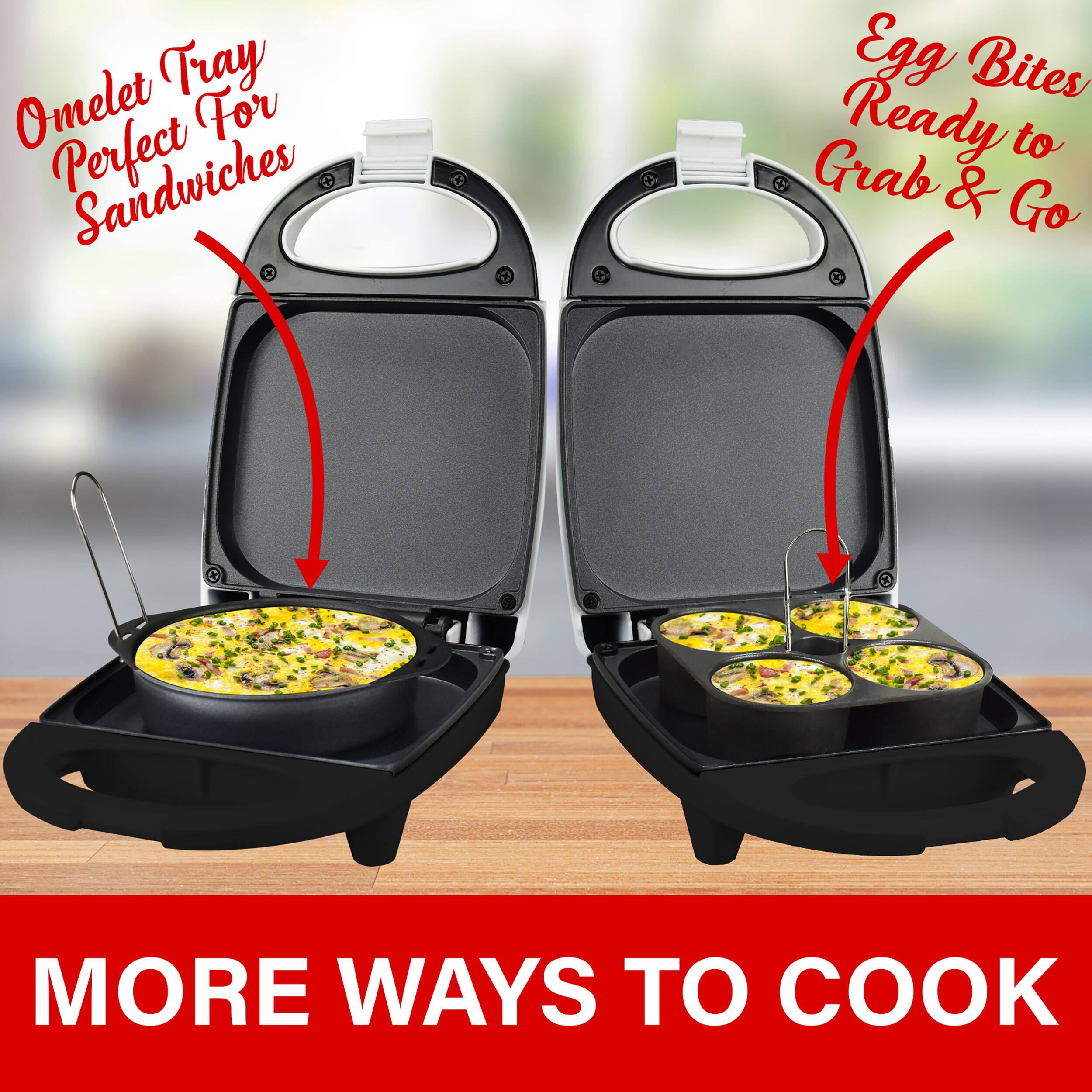 Omelet Tray For Perfect Sandwiches, Egg Bites Ready to Grab & Go, MORE WAYS TO COOK