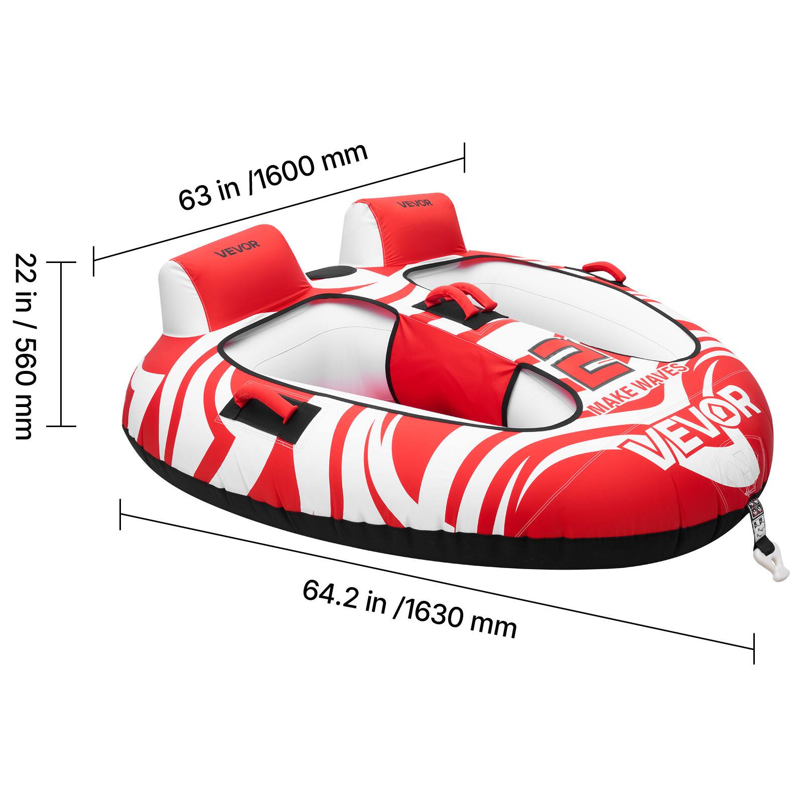 22 in / 560 mm  
63 in / 1600 mm  
64.2 in / 1630 mm  

VEVOR  
MAKE WAVES
