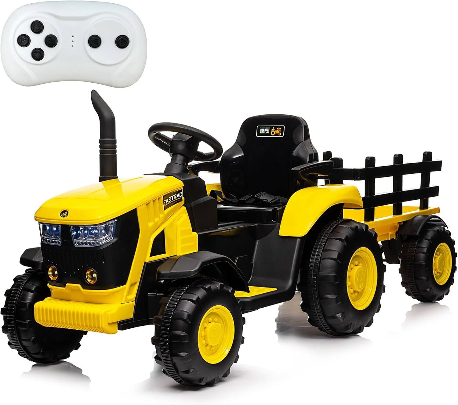Electrodes Masters - Kids Ride On Tractor, 12V Battery Powered Tractor Car Toy with Detachable Trailer and Remote Control, Safety Belt price history on PriceWatchPro