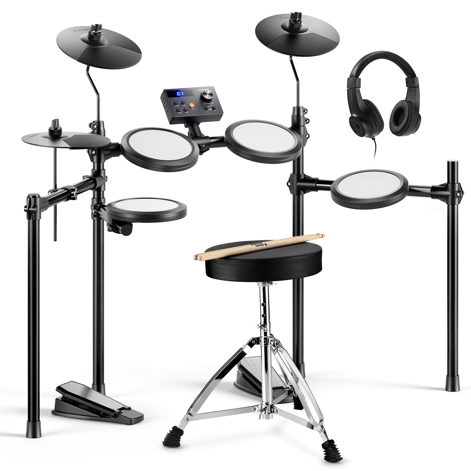 Left. Donner music - Donner DED-70 Electronic Drum Kit for Youth.