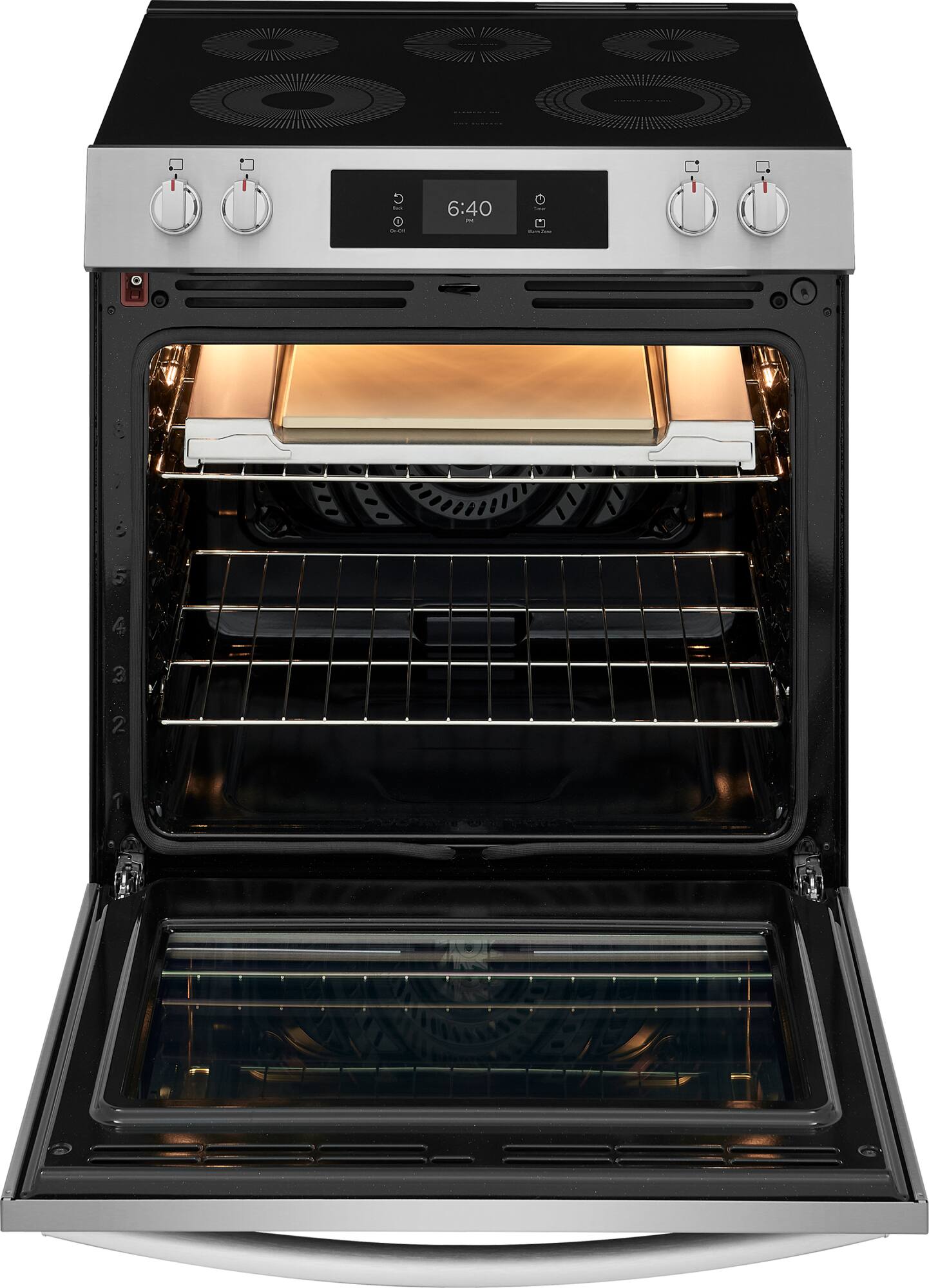 Alt View 3. Frigidaire - Gallery 6.2 Cu. Ft. Slide-In Electric Range with Stone-Baked Pizza and 15+ Ways to Cook - Stainless Steel.