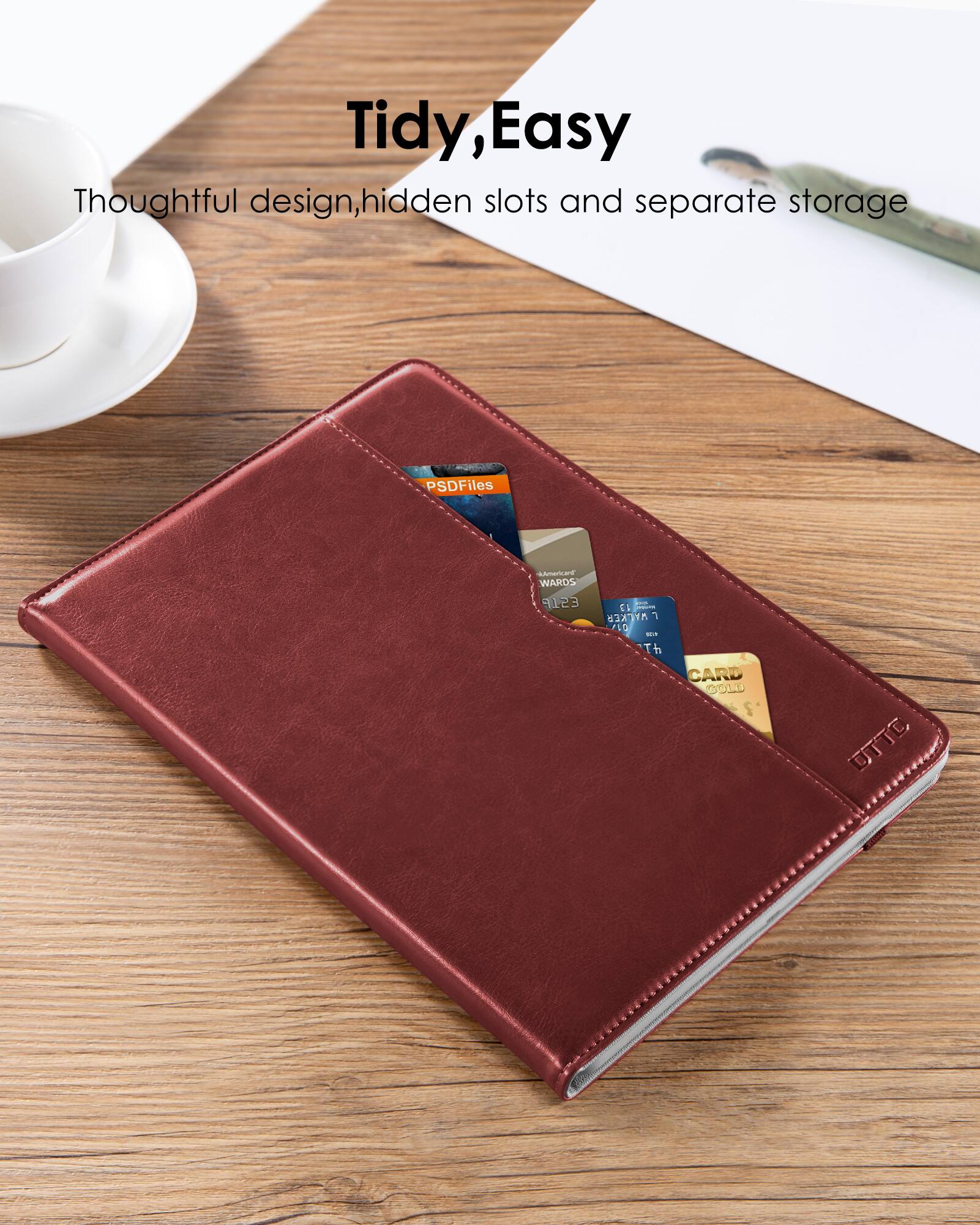 Tidy, Easy  
Thoughtful design, hidden slots and separate storage  

PSDFiles  
WARDS  
L - Th  
CARD  
UTTC