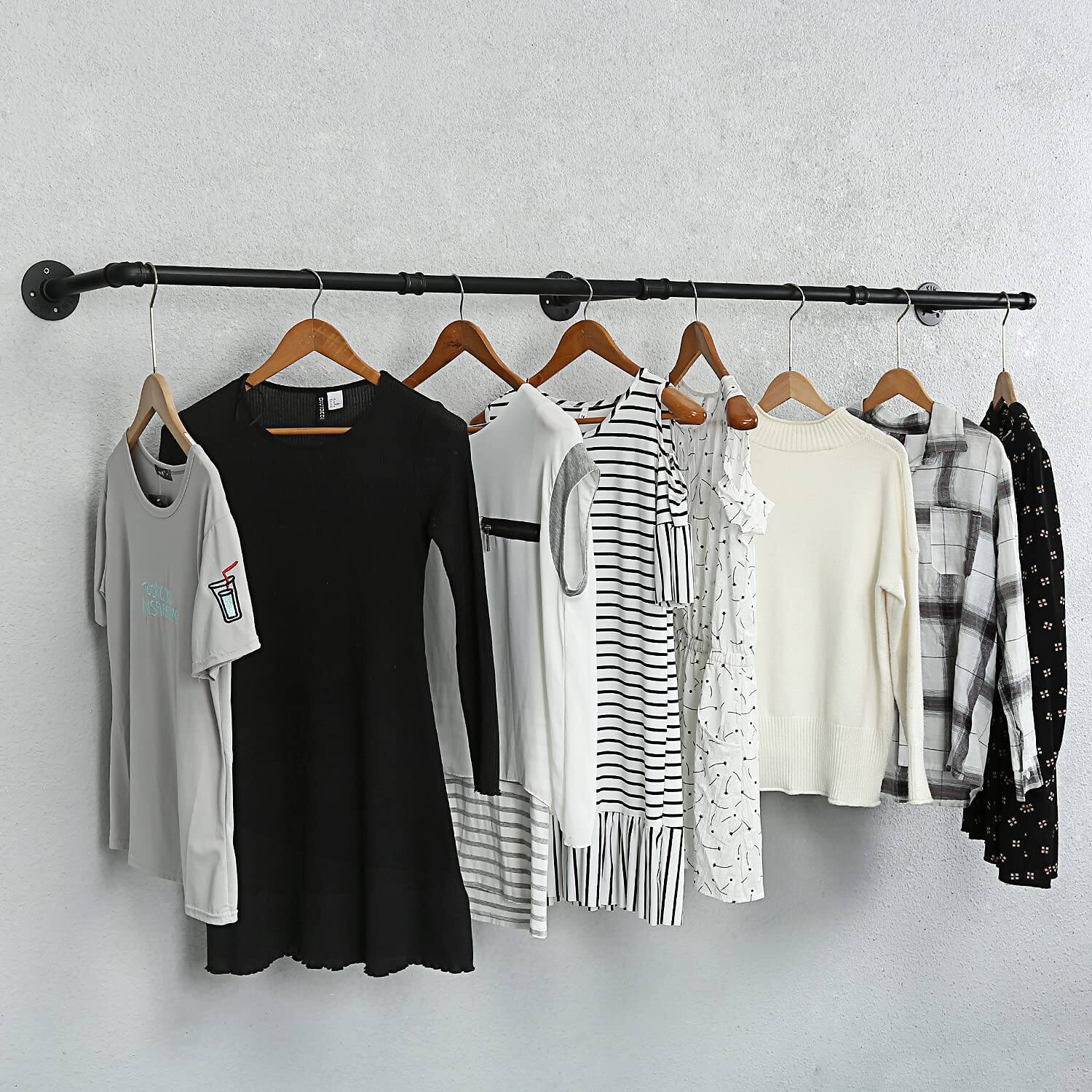 Refined Abode Design Industrial Pipe Clothes Rack Wall Mount For ...
