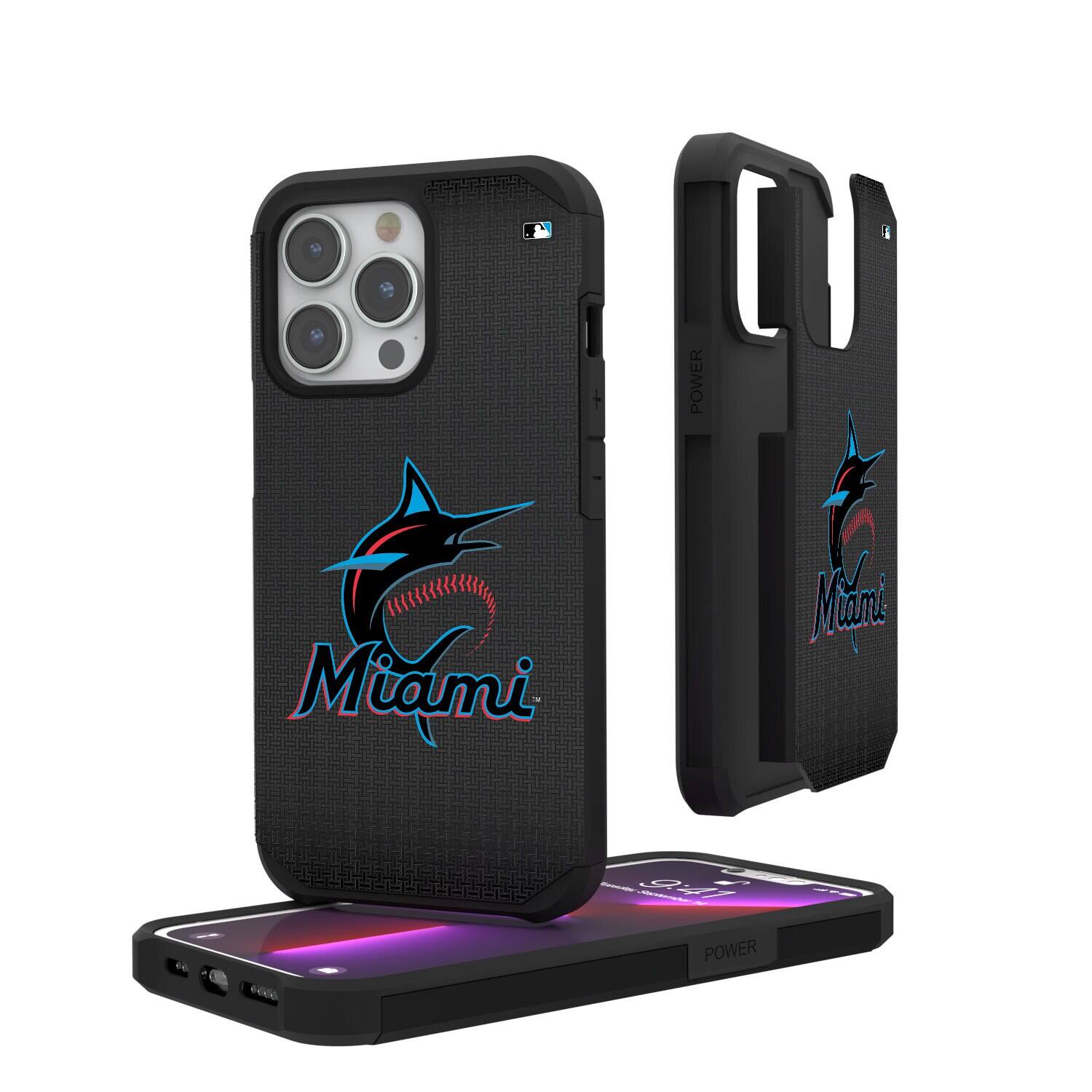 Keyscaper - MLB - Miami Marlins Linen Logo iPhone Rugged Case - 15 Plus - Black price history on PriceWatchPro