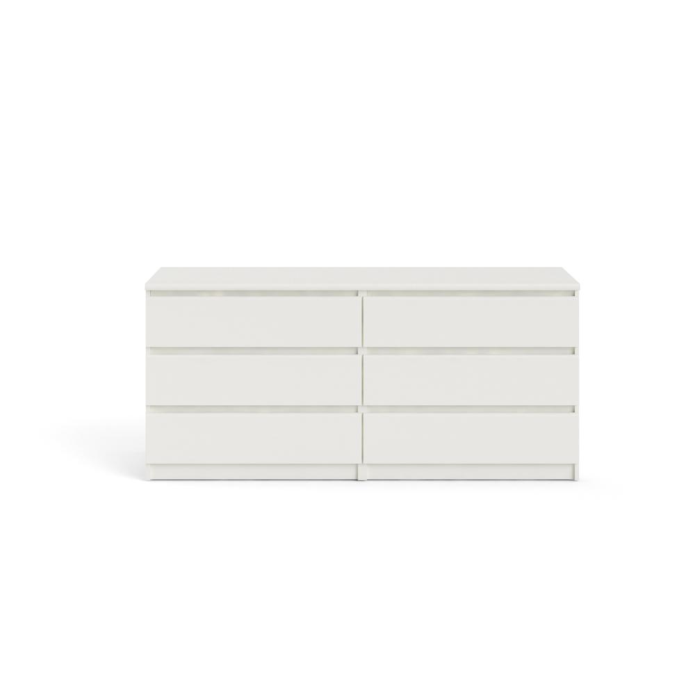 Back. Tvilum - Scottsdale 6 Drawer Double Dresser Wood Grain - White.
