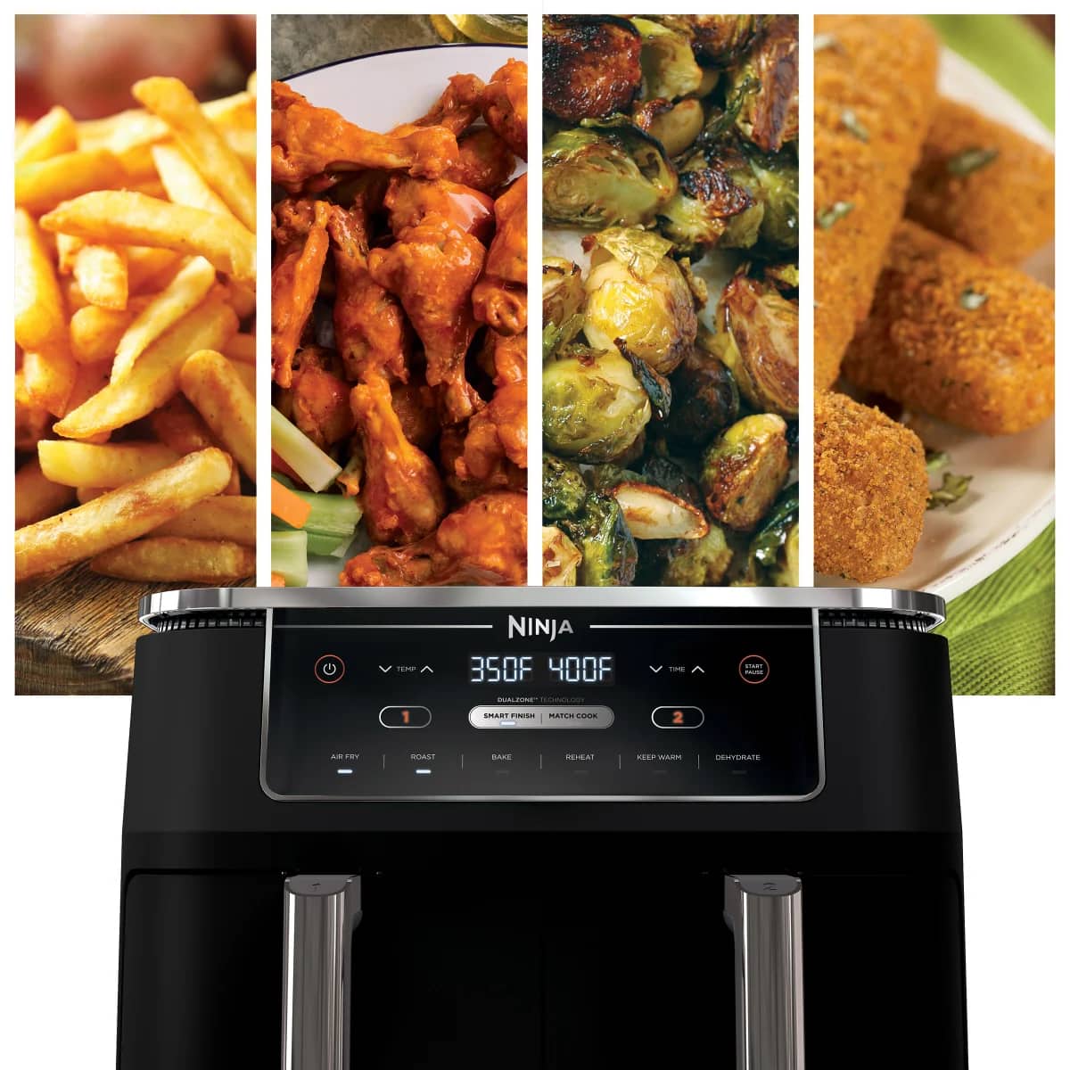Ninja R AD300CO Foodi 6 in 1 10 qt. XL 2 Basket Air Fryer with