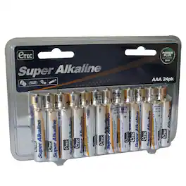Etec - 24-Pack AAA 1.5V Super Alkaline Batteries
