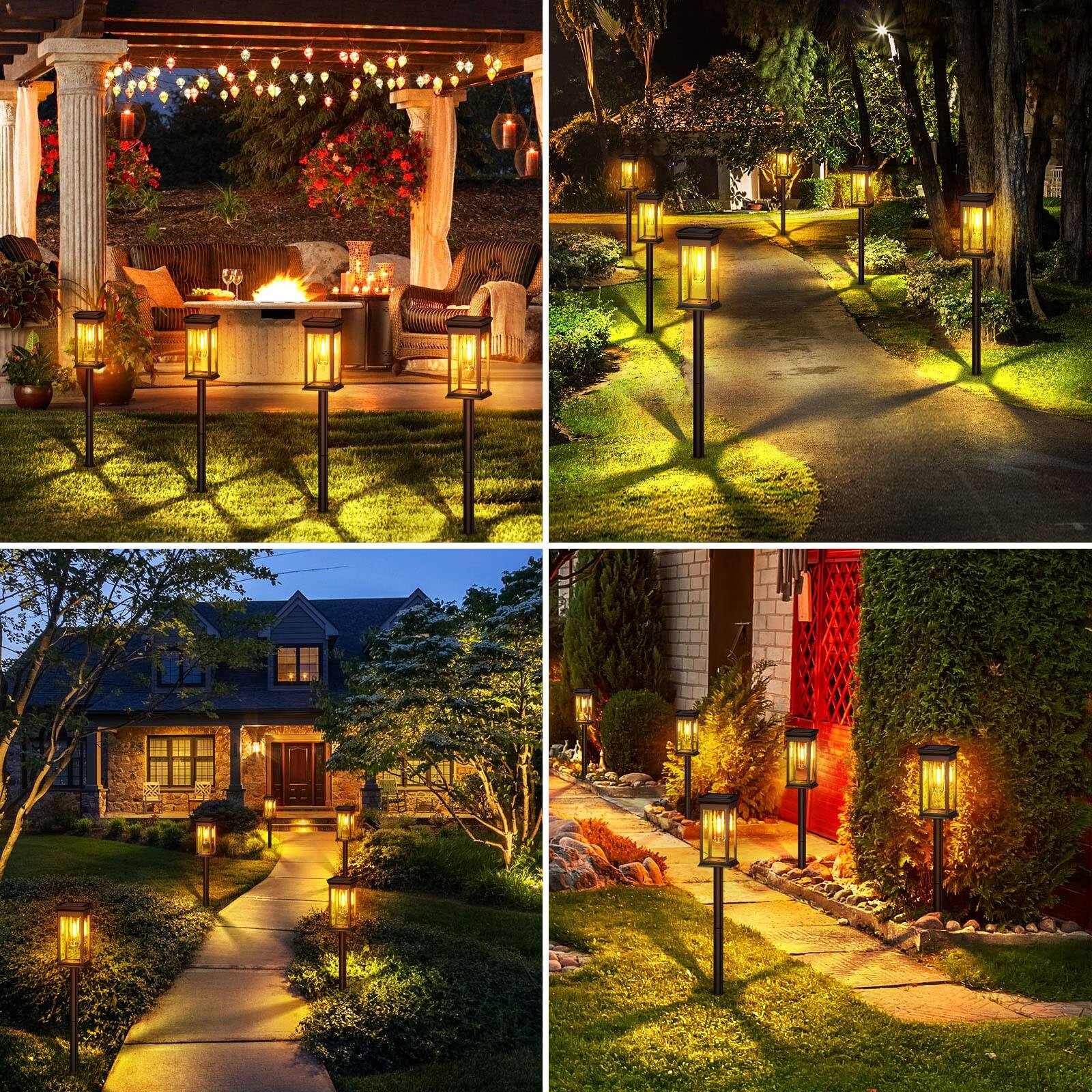 Alt View 2. Dazzed Corner - Solar Pathway Lights Outdoor 8 Pack, Solar Outdoor Lights - Black.