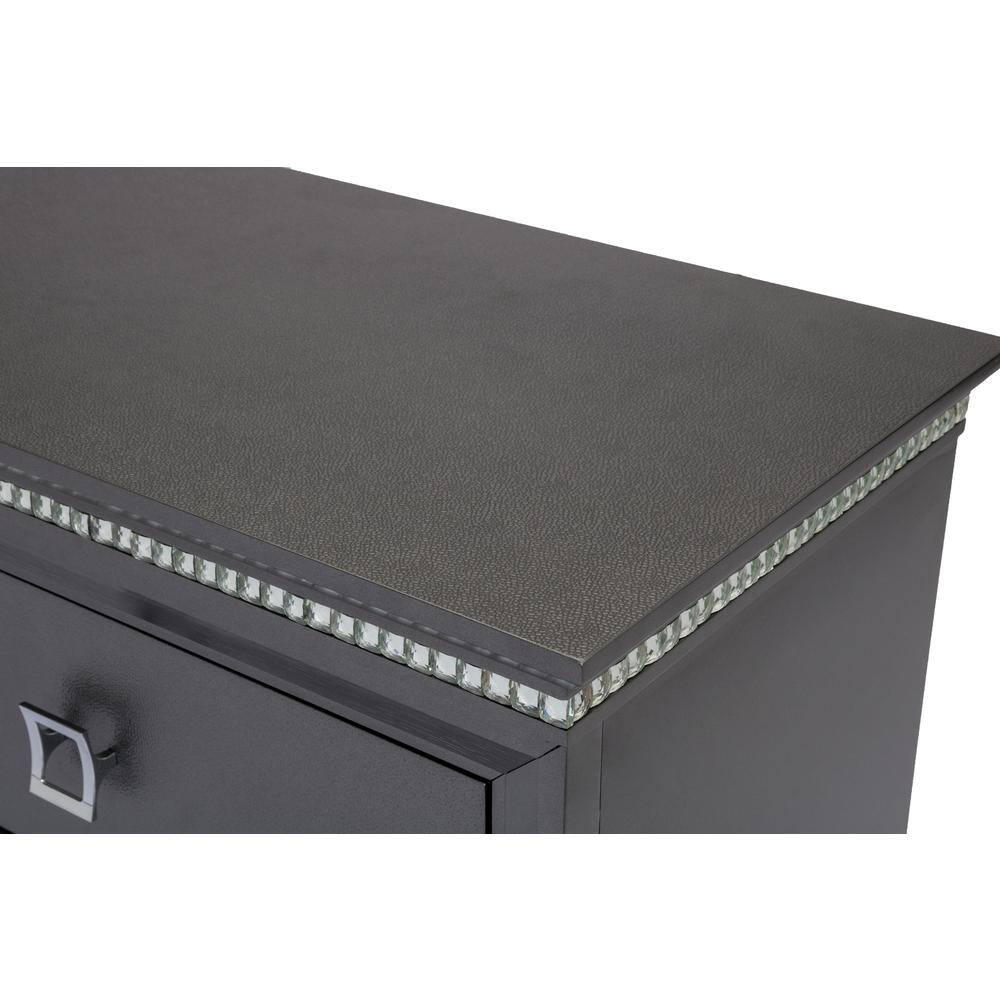 Alt View 2. Best Quality Furniture - Nightstand with 2 Drawers and Acrylic Legs - Gray.