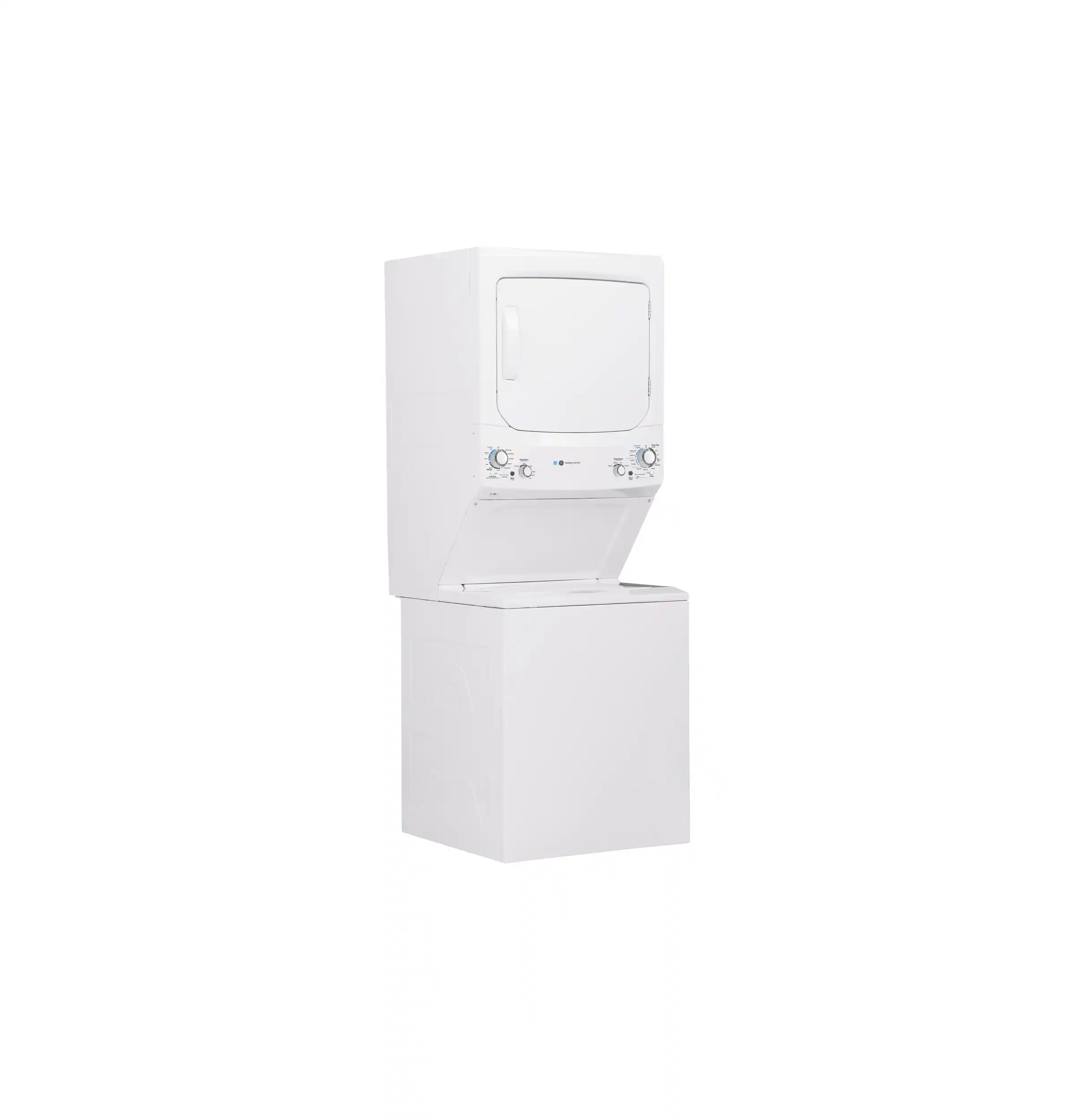 Angle. GE - 3.9 Cu. Ft. Top Load Washer and 5.9 Cu.Ft Electric Dryer Laundry Center with ENERGY STAR - White.