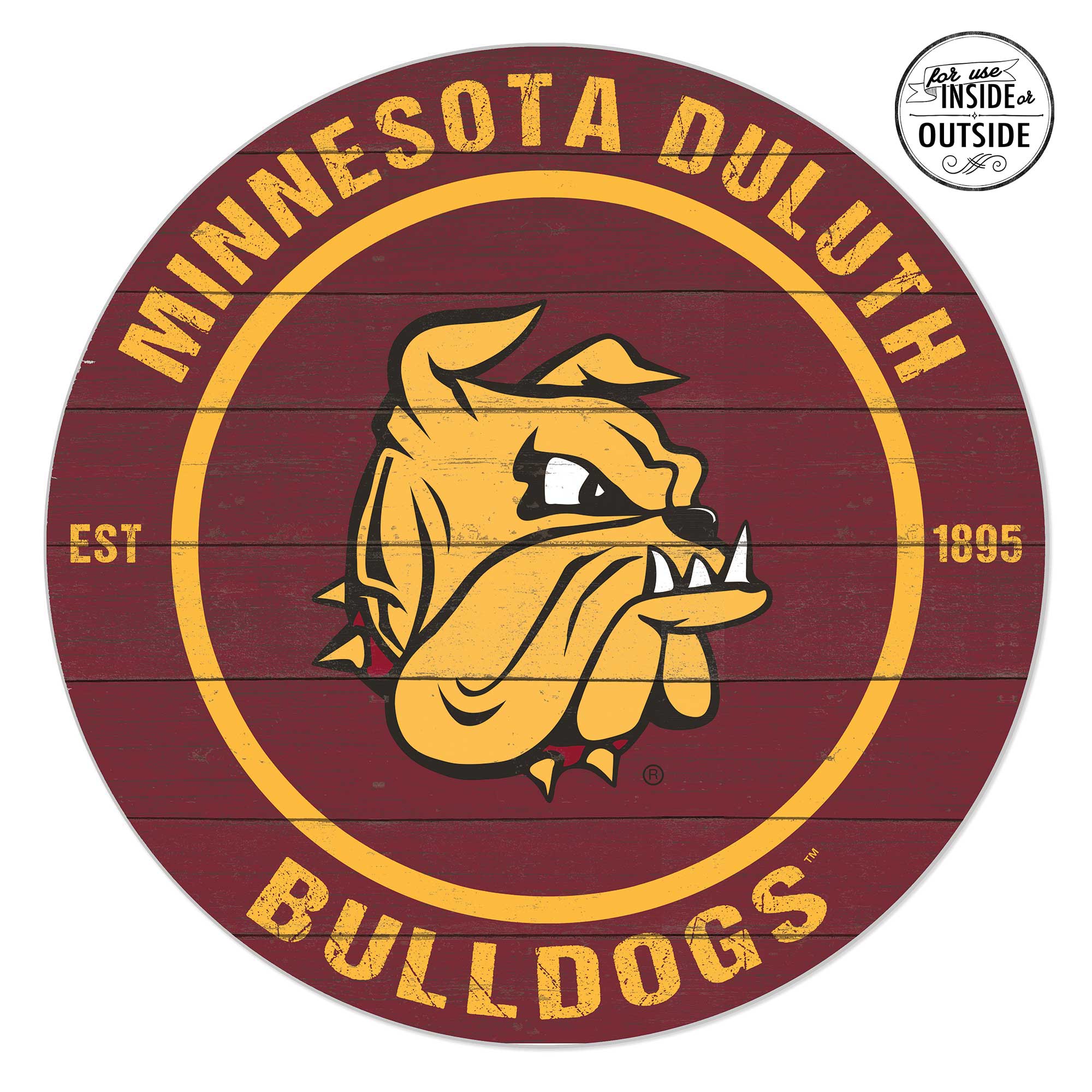 Minnesota Duluth Bulldogs 20'' x 20'' Indoor/Outdoor Team Color Circle Sign