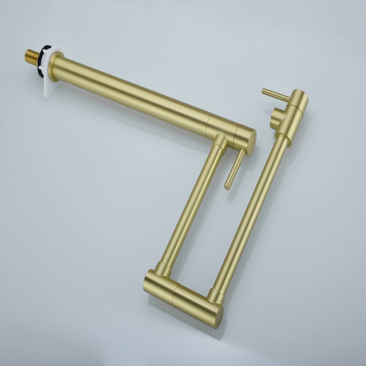 Alt View 3. Ropilly - Ropilly Wall Mount Pot Filler Faucet, Brass Pot Filler Faucet in Gold With Double Handles and Swivel Arm - Gold.