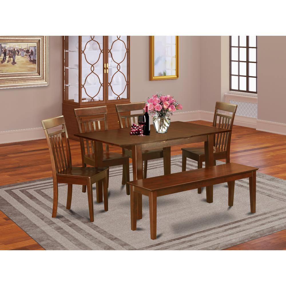 Left. East West Furniture - Dining Room Set Mahogany - Brown.
