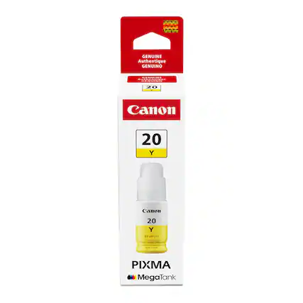 - GENUINE Authentique GENUINO
- DEN. 20 Canon 20 Y Canon 20 Y GI-20 CT
- PIXMA MegaTank