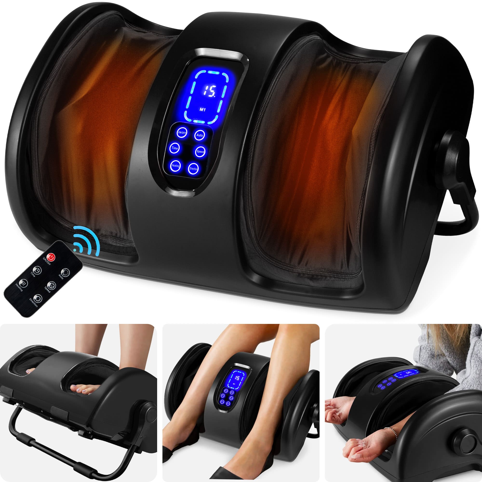 Front. Best Choice Products - Best Choice Products Foot Massager Machine, Therapeutic Reflexology Massager w/ High-Intensity Rollers - Satin Black - Satin Black.