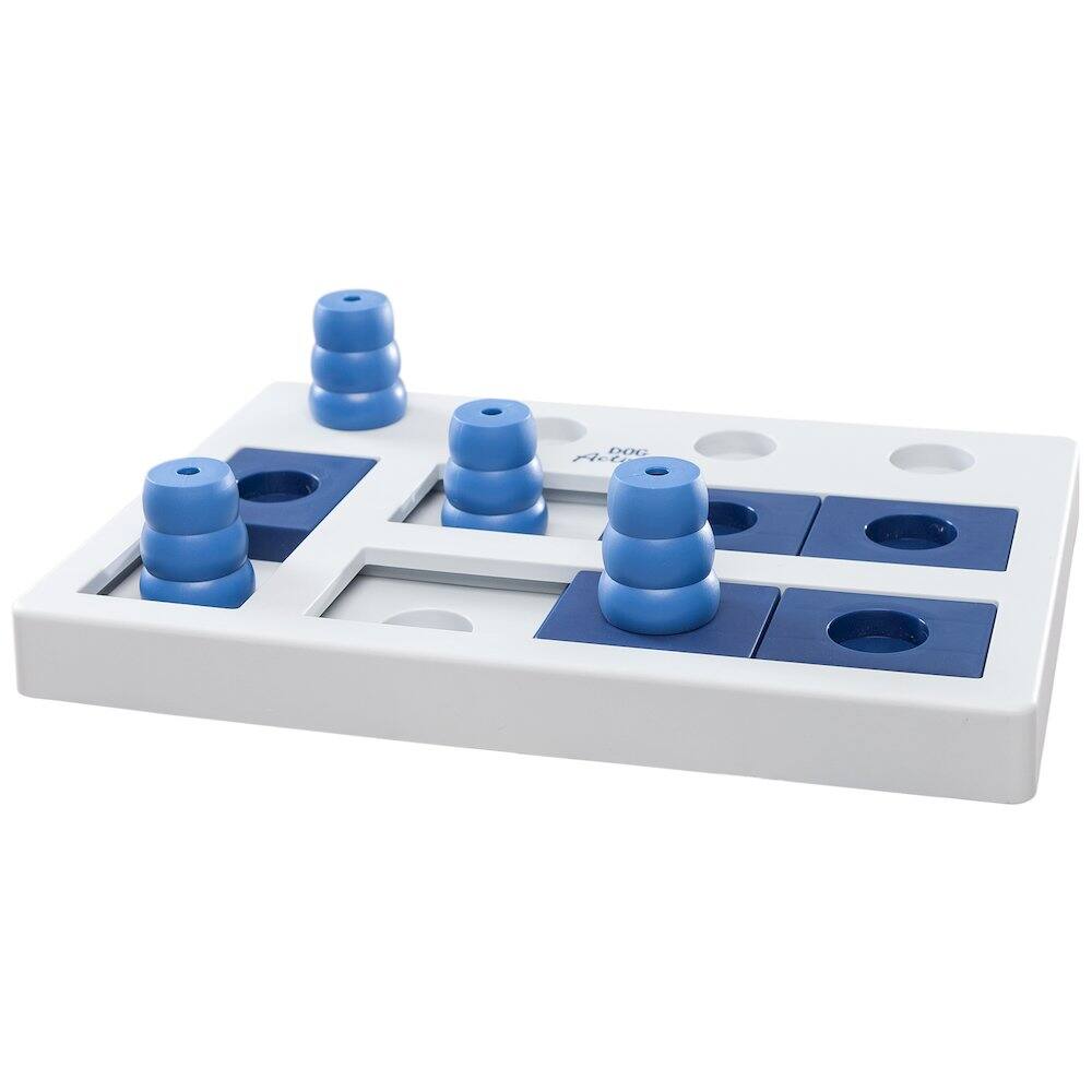 Front. TRIXIE - Dog Activity Chess Strategy Game, Level 3, Advanced Dog Puzzle Toy - White/Blue.