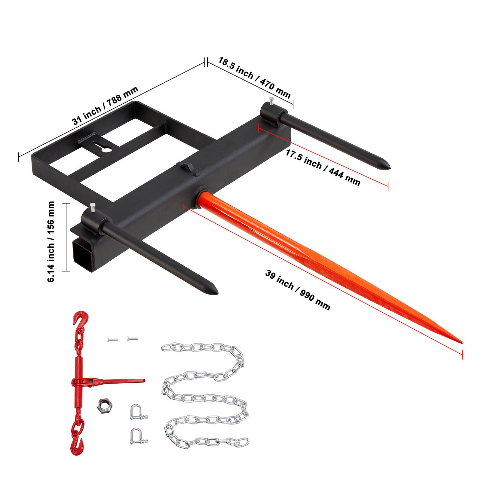 - 31 inch / 788 mm
- 18.5 inch / 470 mm
- 17.5 inch / 444 mm
- 6.14 inch / 156 mm
- 39 inch / 990 mm