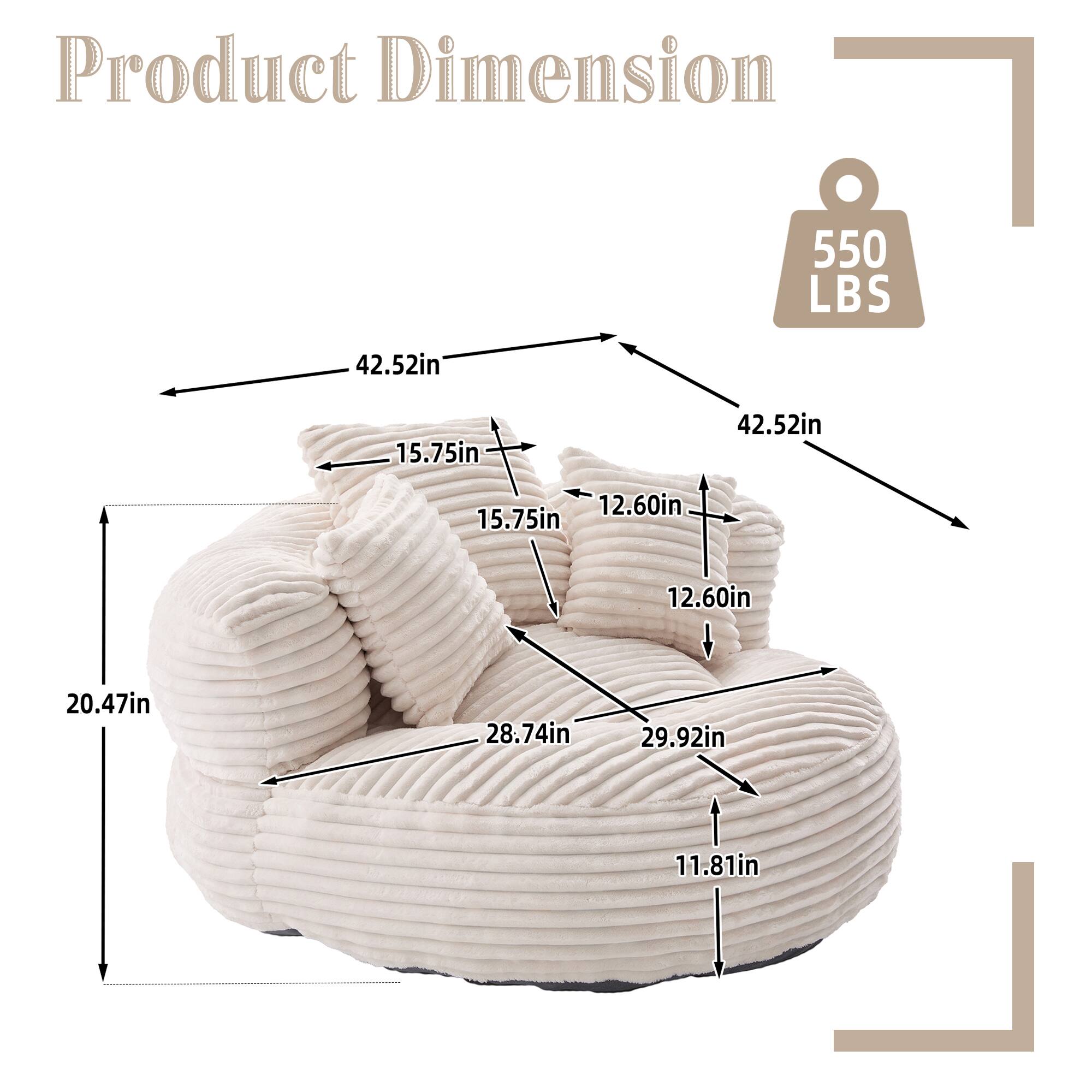 Product Dimension:  
550 LBS  
42.52in x 15.75in x 42.52in x 12.60in x 15.75in x 12.60in x 20.47in x 28.74in x 29.92in x 11.81in