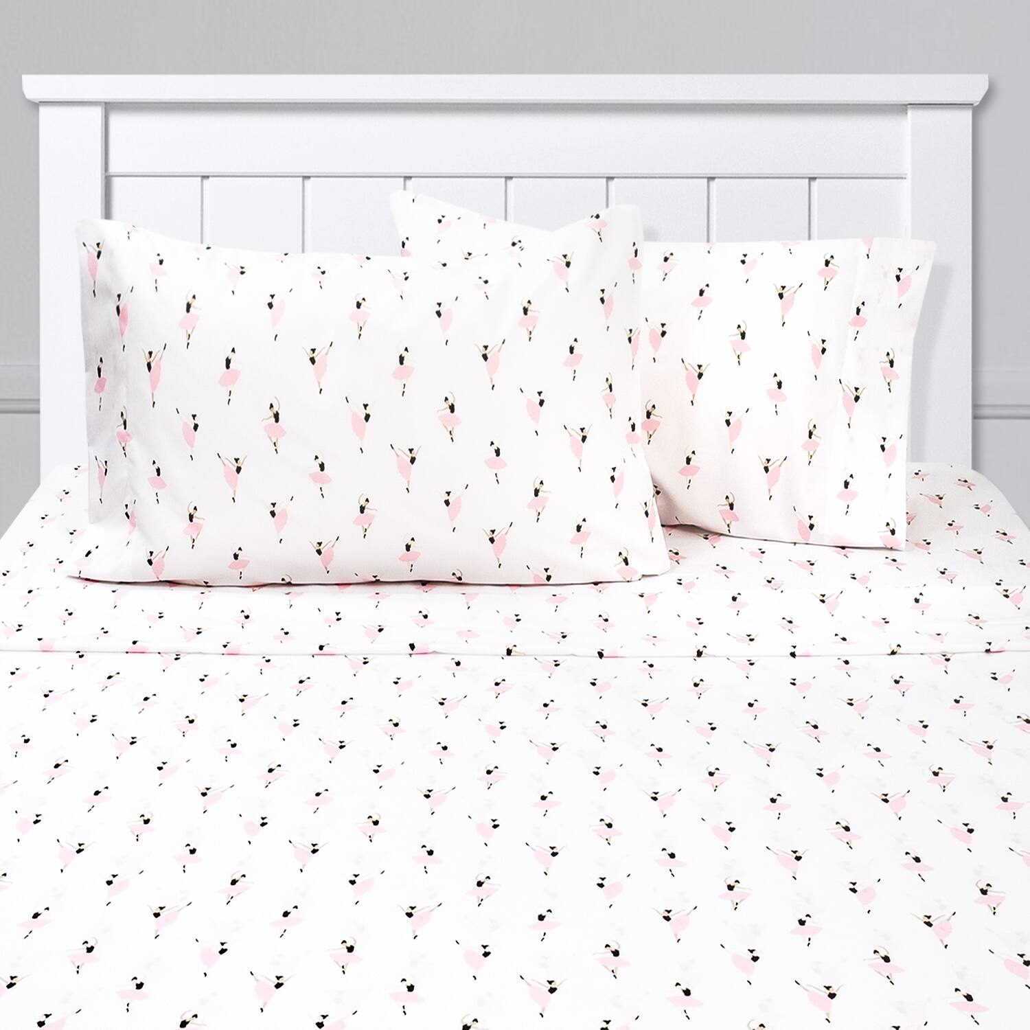 Left. Sweet Home Collection - Kids' Printed Classic & Bright Ultra Soft Microfiber Sheet Sets - Twin XL - Ballerina Dance.