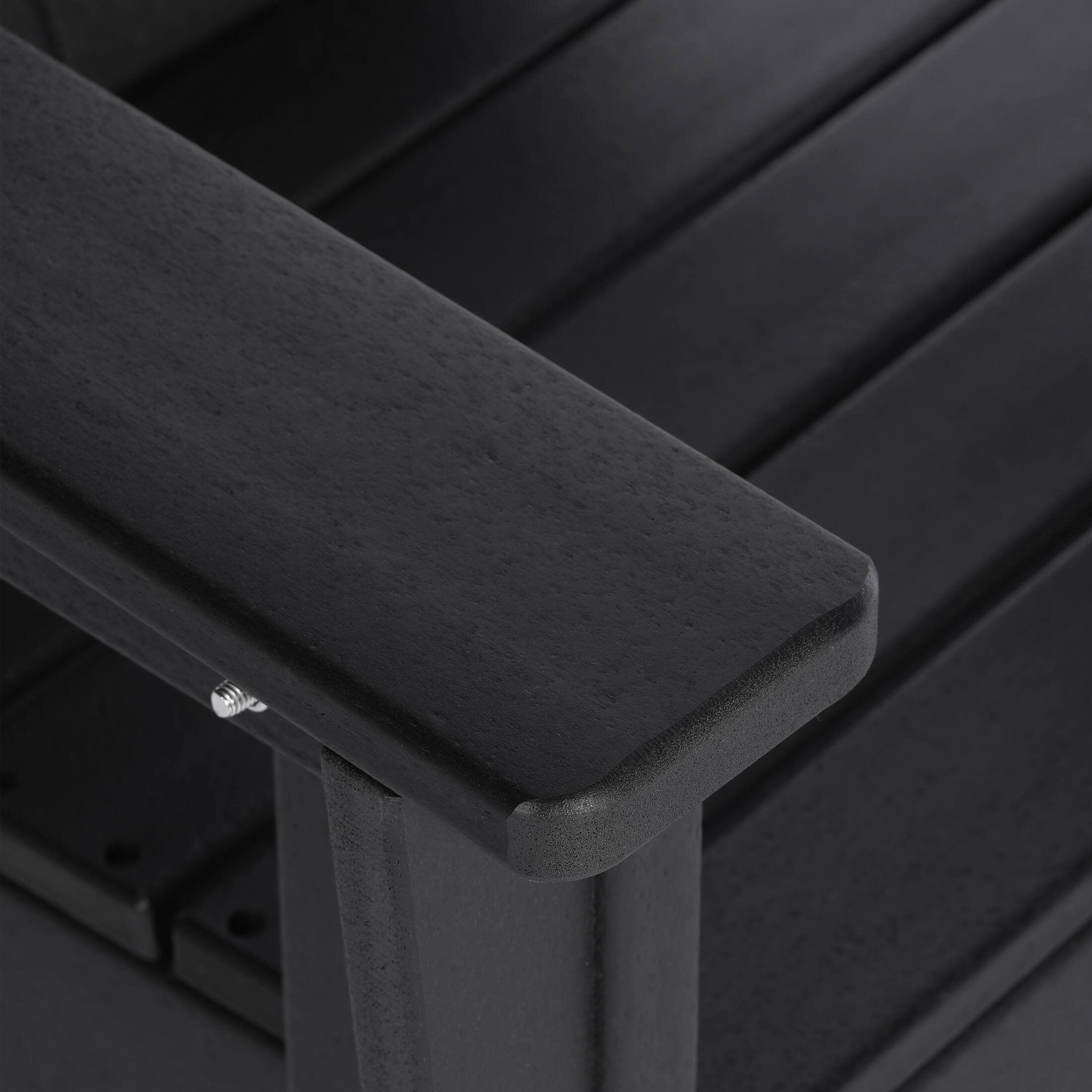 Alt View 3. WestinTrends - WestinTrends Malibu 2-Piece Kids Outdoor HDPE Adirondack Chair With Square Side Table Set - Black.