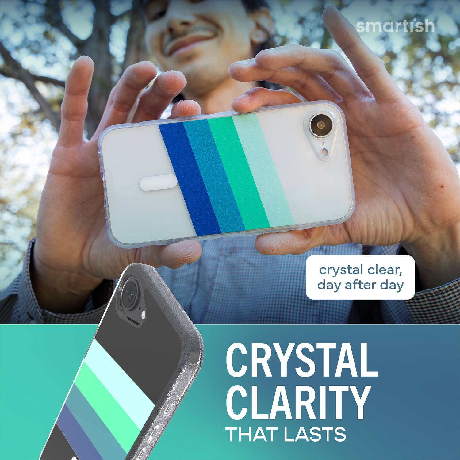 smartish  
crystal clear, day after day  
CRYSTAL CLARITY THAT LASTS