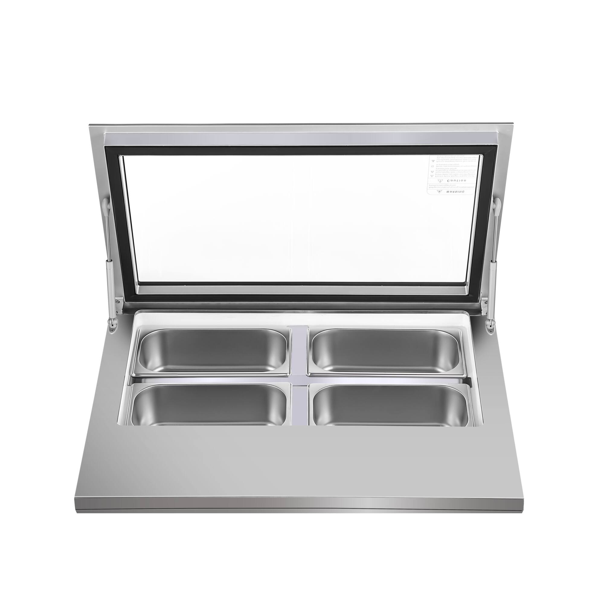 Alt View 4. Koolmore - 31 in. Countertop Ice Cream Display case with 4 Pans and Glass Sneeze Guard in Stainless-Steel (KM-CGD-8HP) - Stainless-Steel.