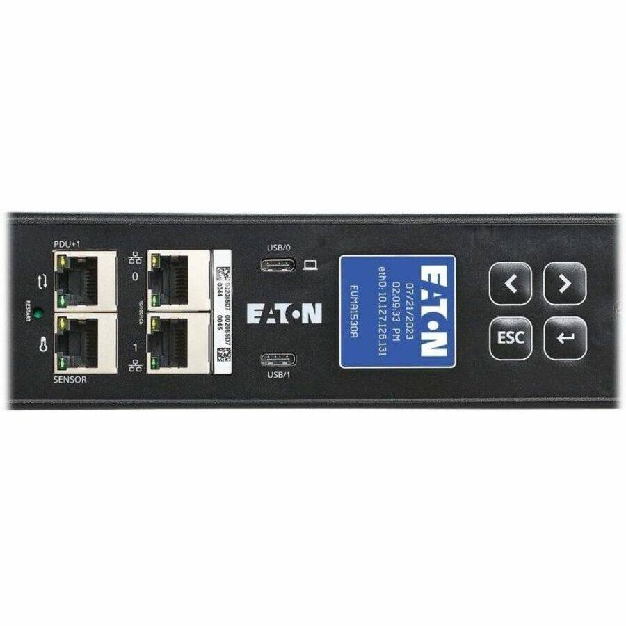 RESTART PDU+ i [1 8 SENSOR  0 44 1 88 USB/0 $ 7 0044 00206607 S9O0 EATON 002085D7 : T USB/1 EUMA1530A eth0: 02.09-33 10.127.126.131 PM 07/21/2023 EATON ESC