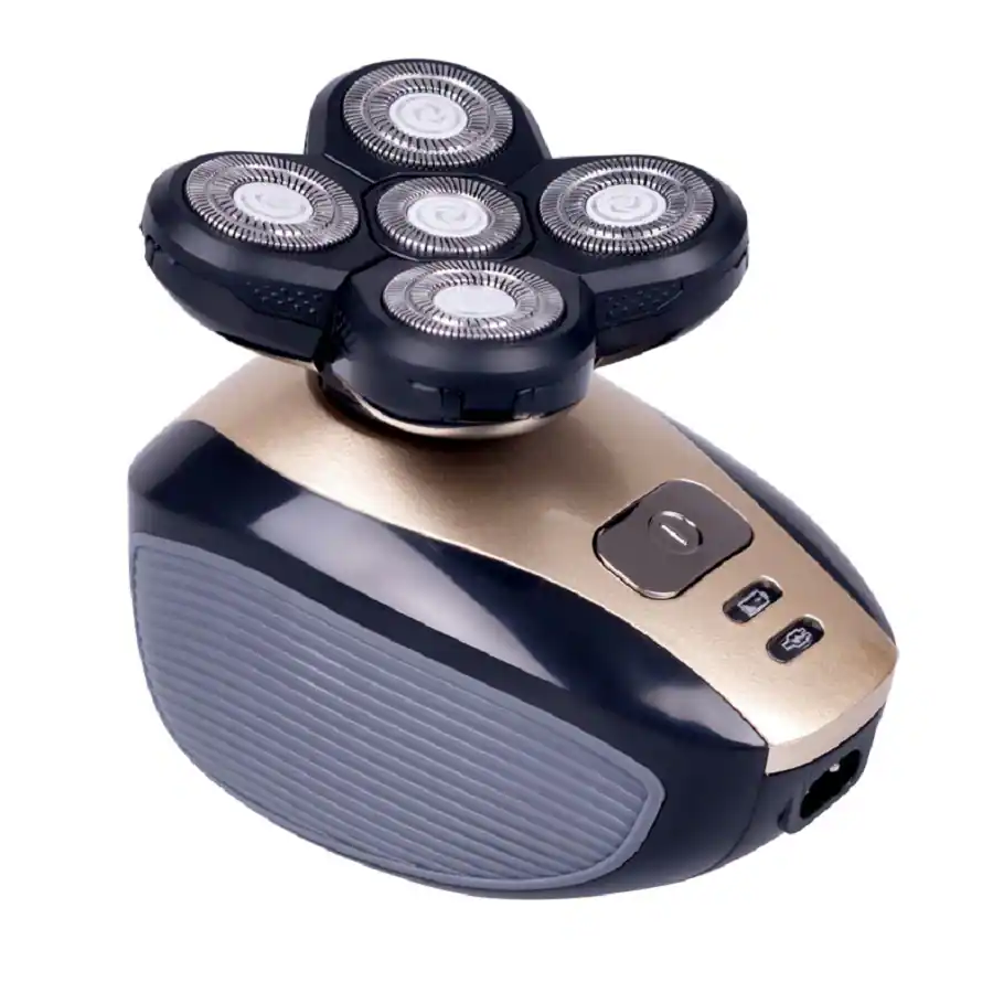 Front. HATTEKER - 5 in 1 Bald Head Shaver for Men,5 Rotary Head Electric Shaver Grooming Set USB Charging Waterproof - gray.
