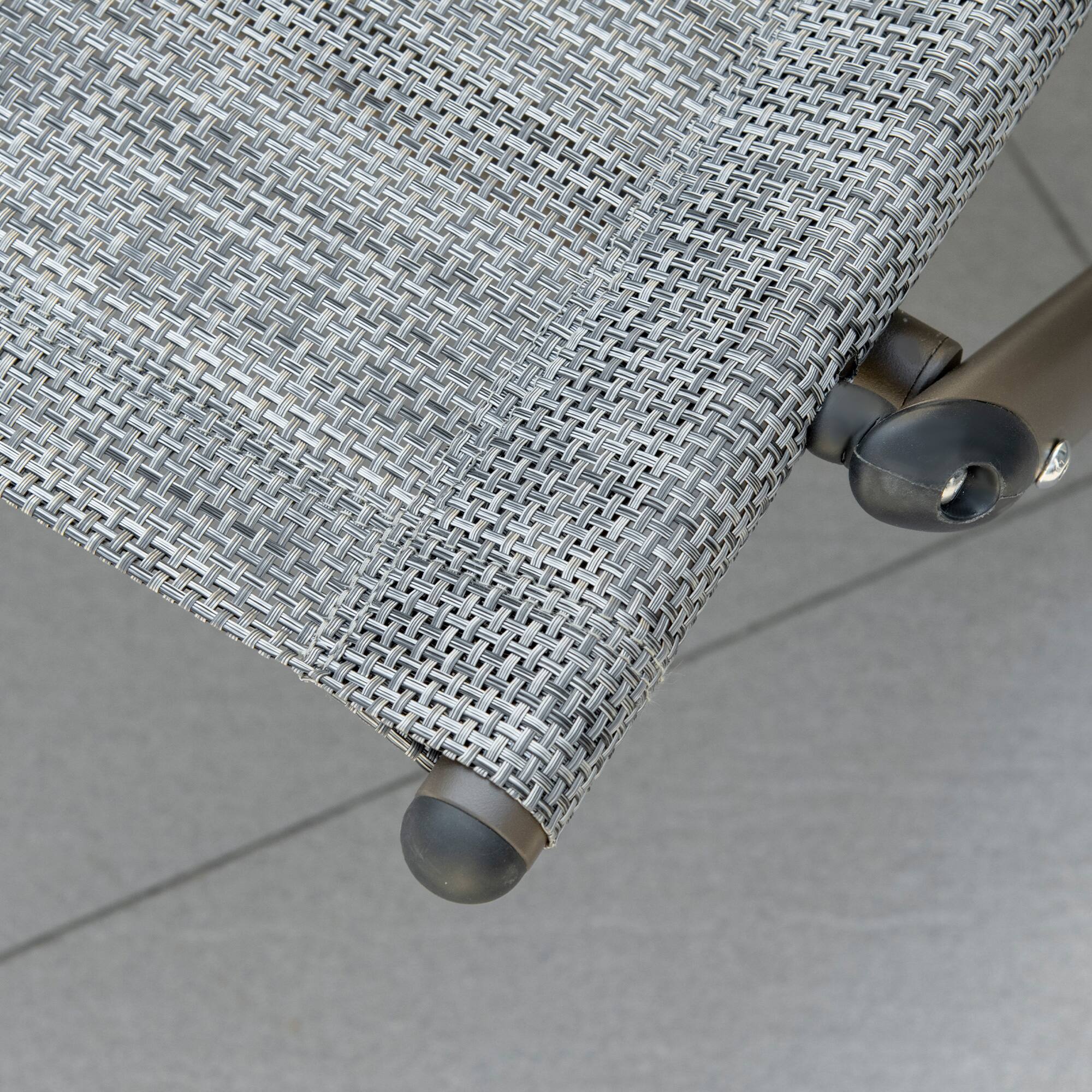 Alt View 7. Outsunny - Outdoor Double Chaise Rocking Chair, Day Bed Sun Lounger with Canopy Shade, Headrest Pillow, Armrests - Light Gray.