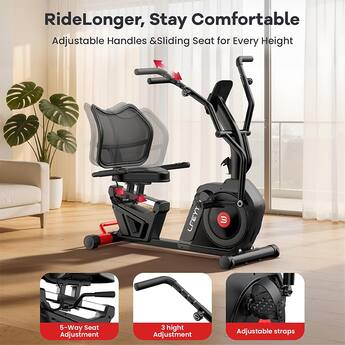 stationary bicycle with moving arms Recumbent Bike Arm Exerciser Full-Body Workout Body Workout VANSWE recumbent exercise bike with arm exerciser features moveable handles and elliptical Arm Workout Exercise Bike With