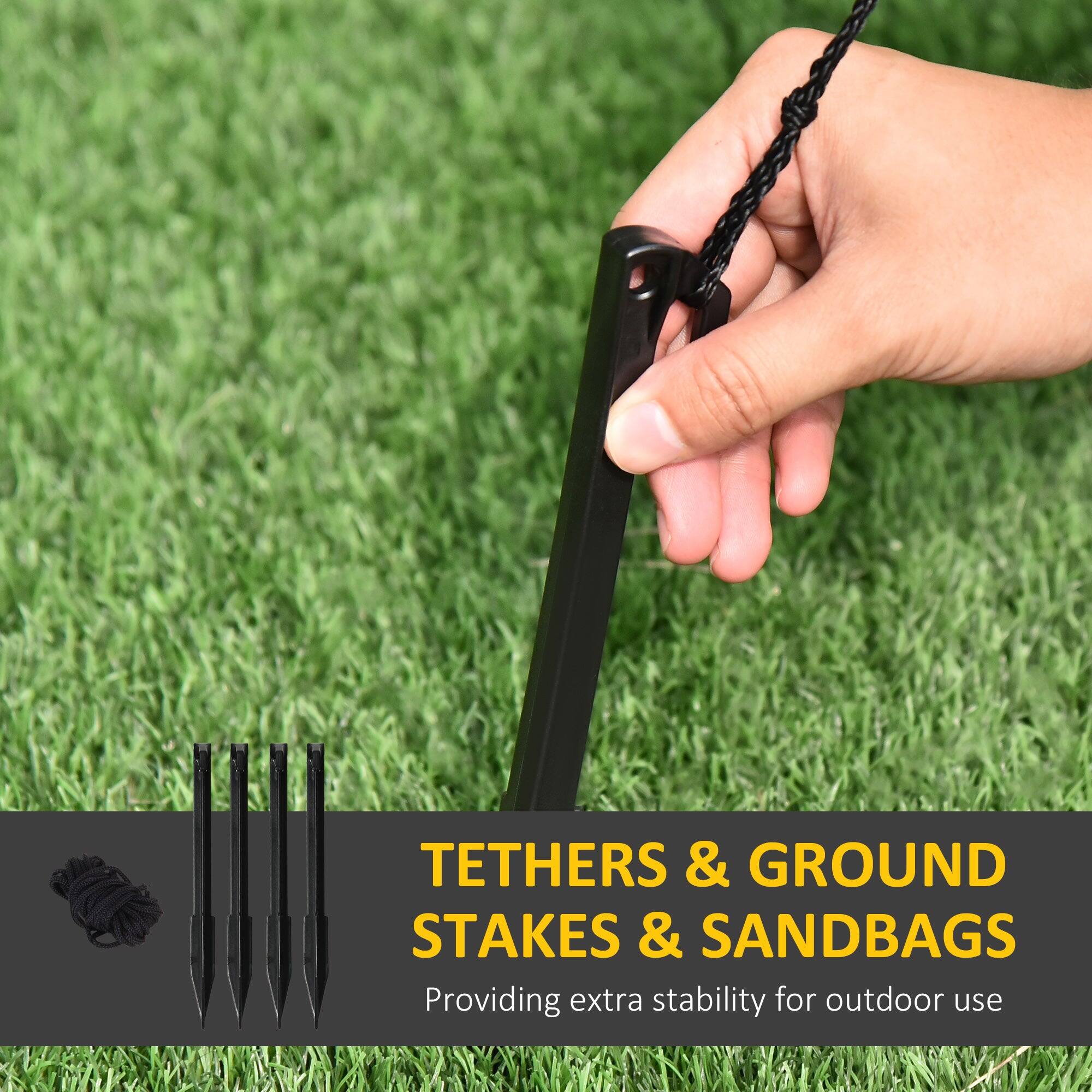TETHERS & GROUND STAKES & SANDBAGS  
Providing extra stability for outdoor use