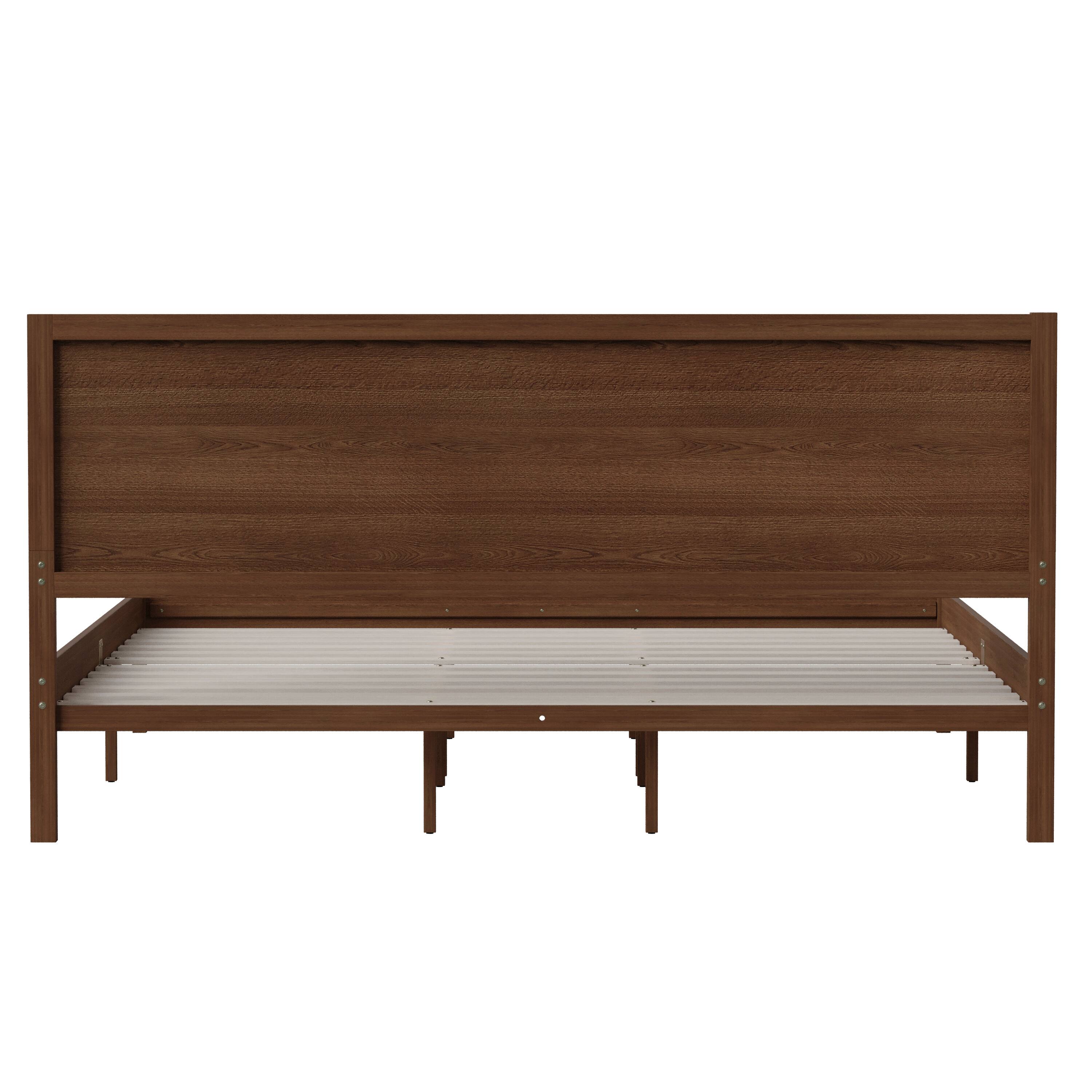 Alt View 7. Emma + Oliver - Allanza Classic Wooden Platform Bed with Headboard - Brown.