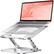 Front. ACJPR - Aluminum Laptop Stand for Desk, Adjustable Ergonomic Riser, Silver - silver.