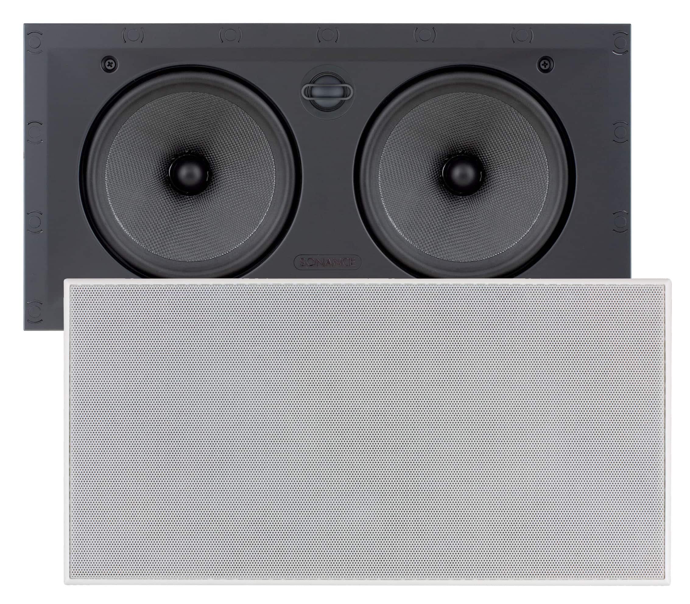 Front. Sonance - VP66 LCR SINGLE SPEAKER - Visual Performance 6-1/2" 2-Way In-Wall Rectangle LCR Speaker (Each) - Paintable White.