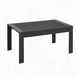 RYHNUYNE - 43" Rectangular Patio Coffee Table,Modern Outdoor Furniture for Deck Balcony Poolside and Garden - Gray