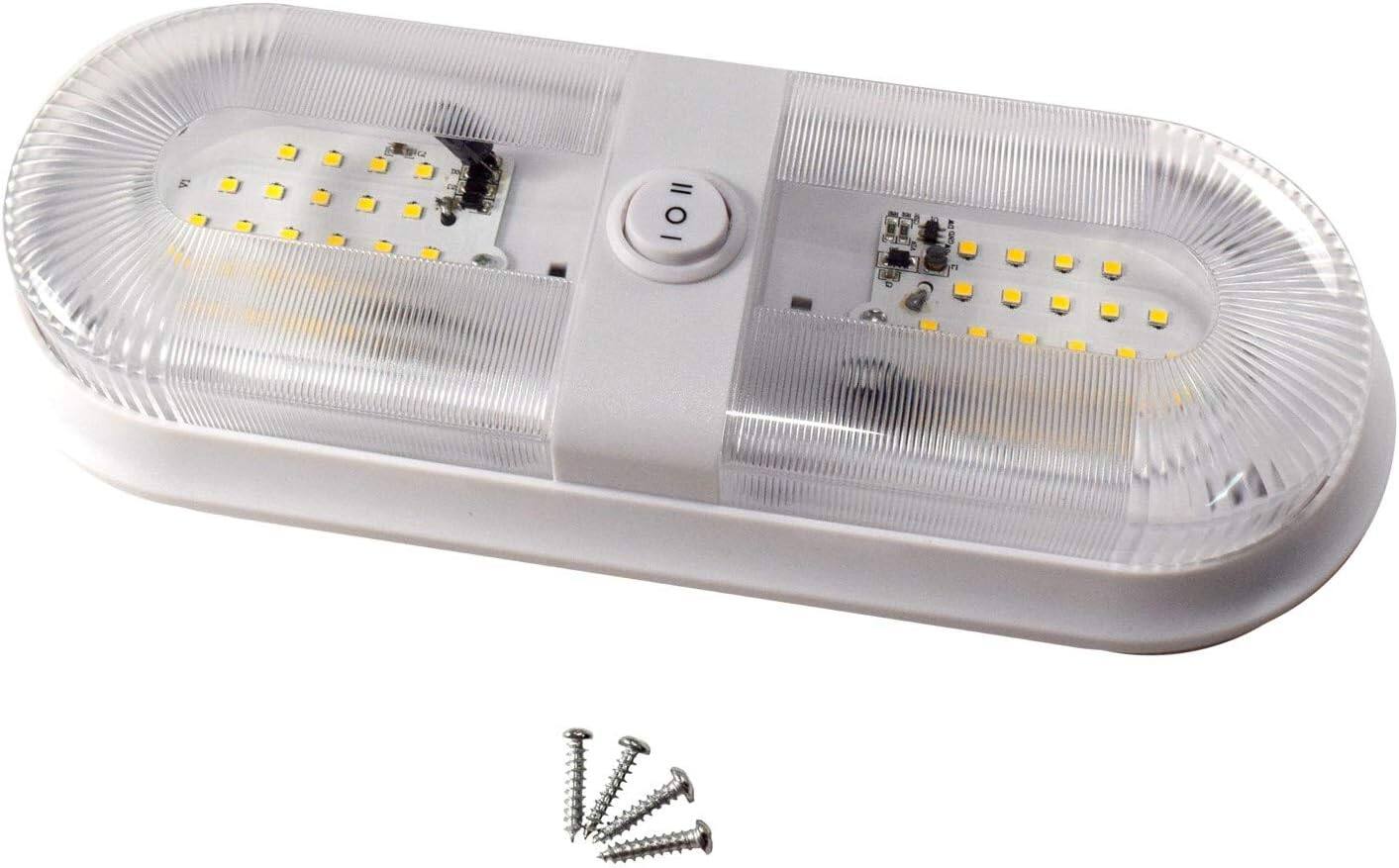 Alt View 4. HQRP - HQRP RV LED Double Dome Ceiling Light 12-24V 560 Lumens Interior for Trailer Camper Boat Marine On/Off Switch.