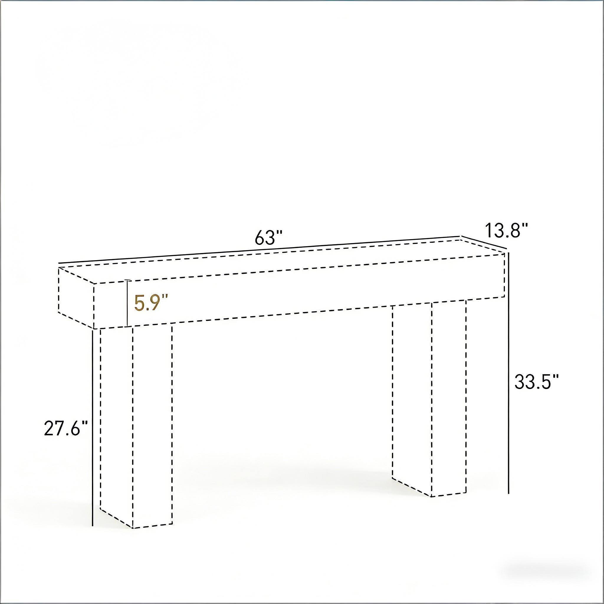 63" 13.8" 5.9" 33.5" 27.6"