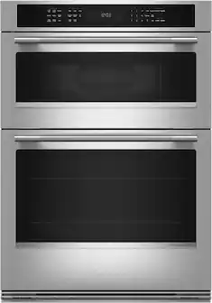 Front. KitchenAid - 30" Built-In Electric Convection Combination Wall Oven with with No Preheat Air Fry Mode - PrintShield Stainless.