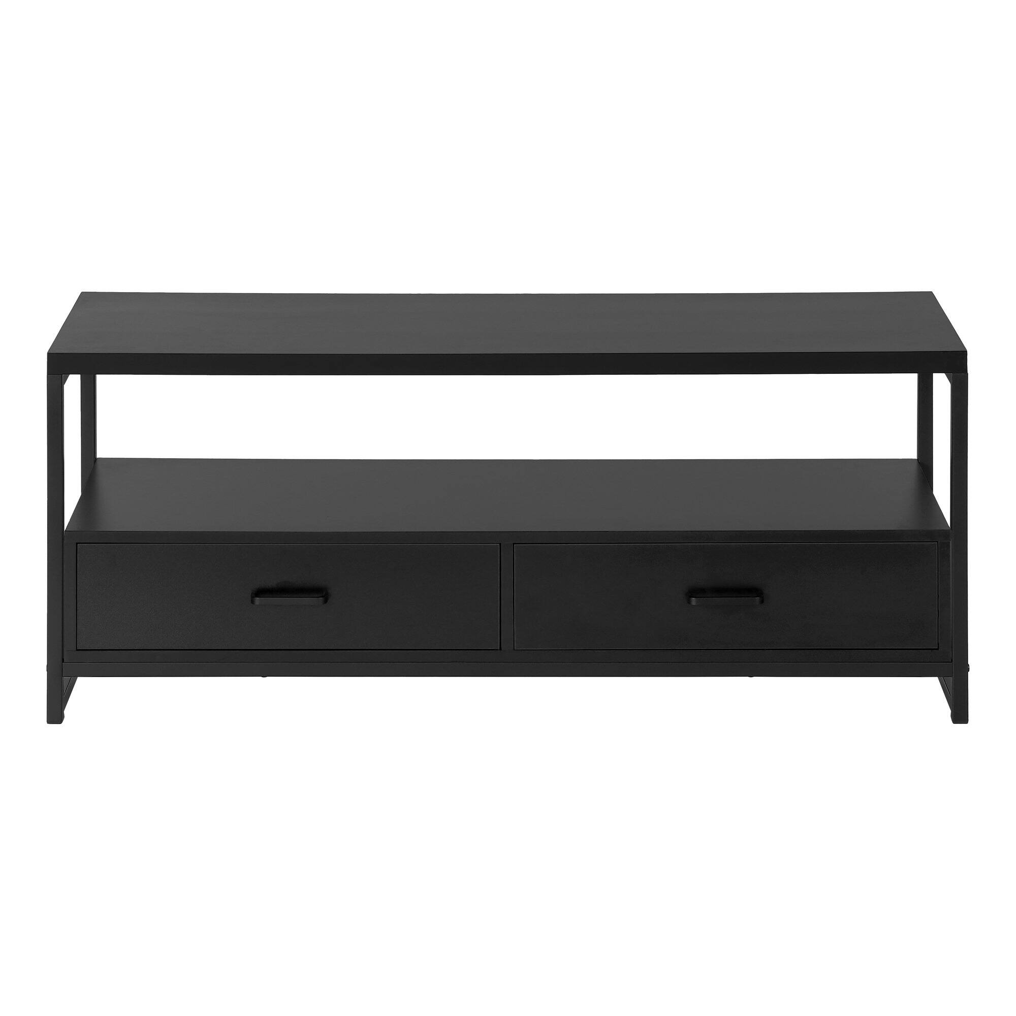 Alt View 2. Spaco - Spaco TV Stand for TVs Up to 55 Inch, 48” Modern Media Console with Metal Frame, 2 Storage Drawers, Compact Design - Wood.