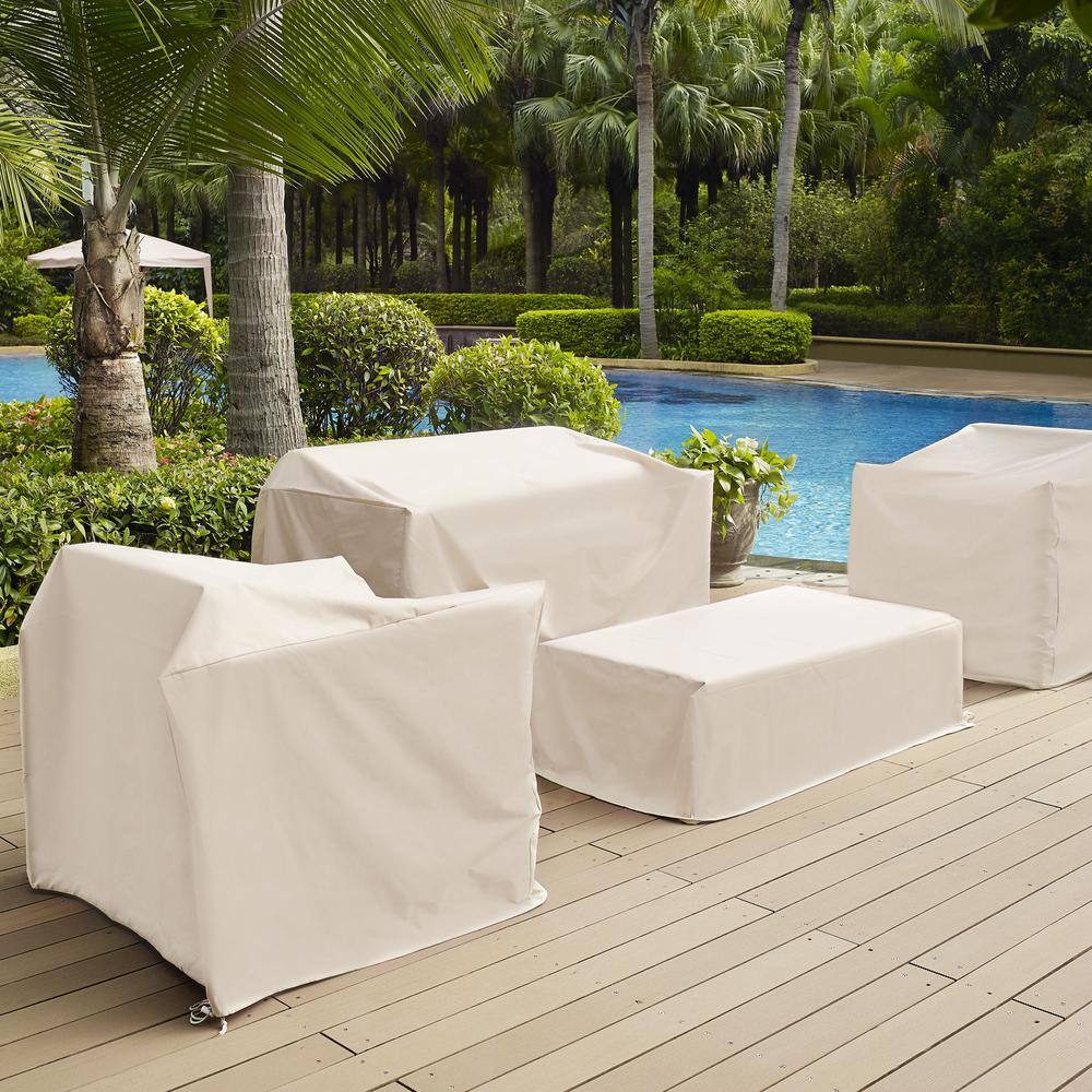 Alt View 1. Crosley Furniture - 4Pc Outdoor Furniture Cover Set - Loveseat - Tan.