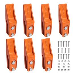 VEVOR - Excavator Bucket Teeth with Pins,7 Pack 684447 Bucket Tooth Set Fits 5/8-in Buckets Edge,for Skid Steer & Mini Excavator - Orange