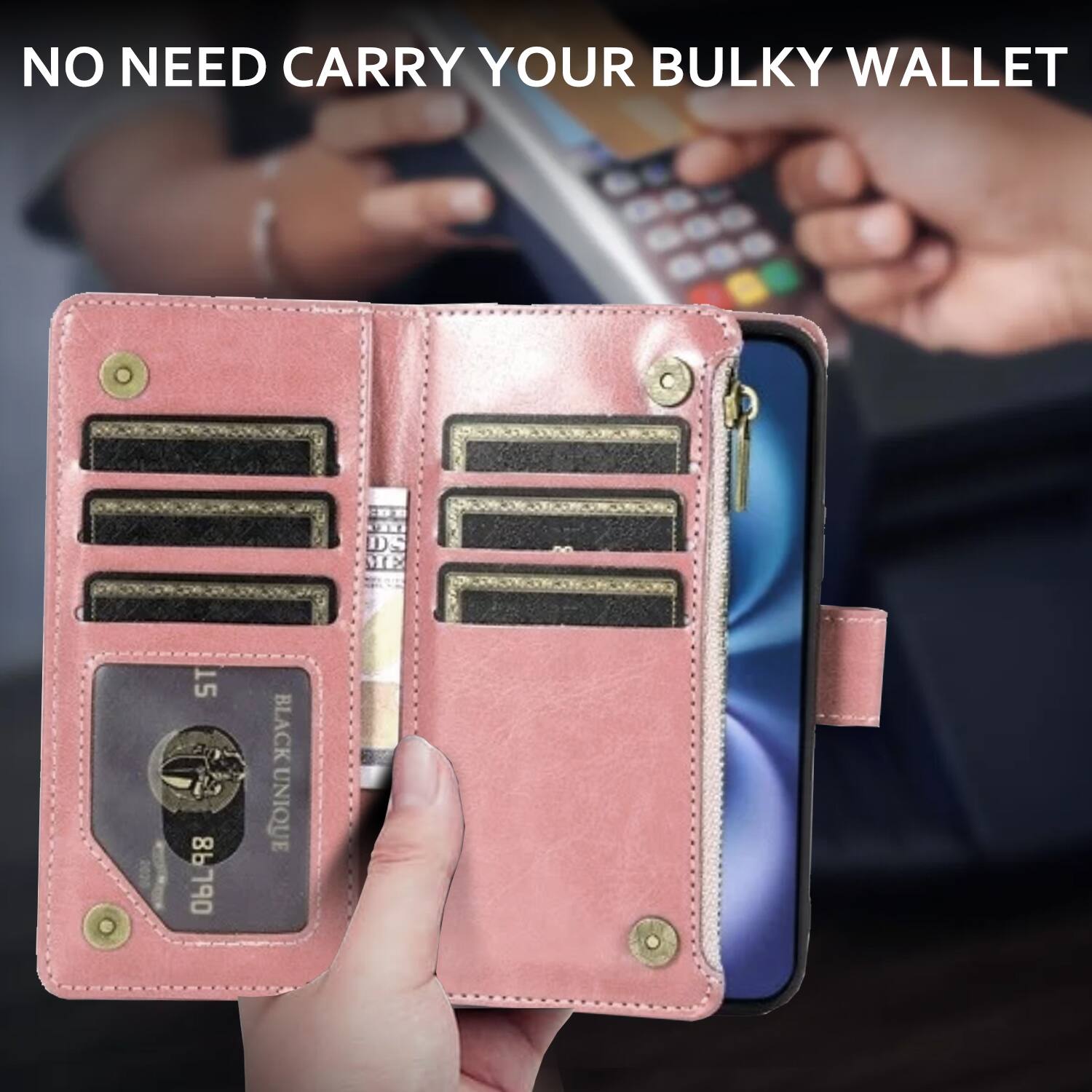 NO NEED CARRY YOUR BULKY WALLET

BLACK UNIQUE