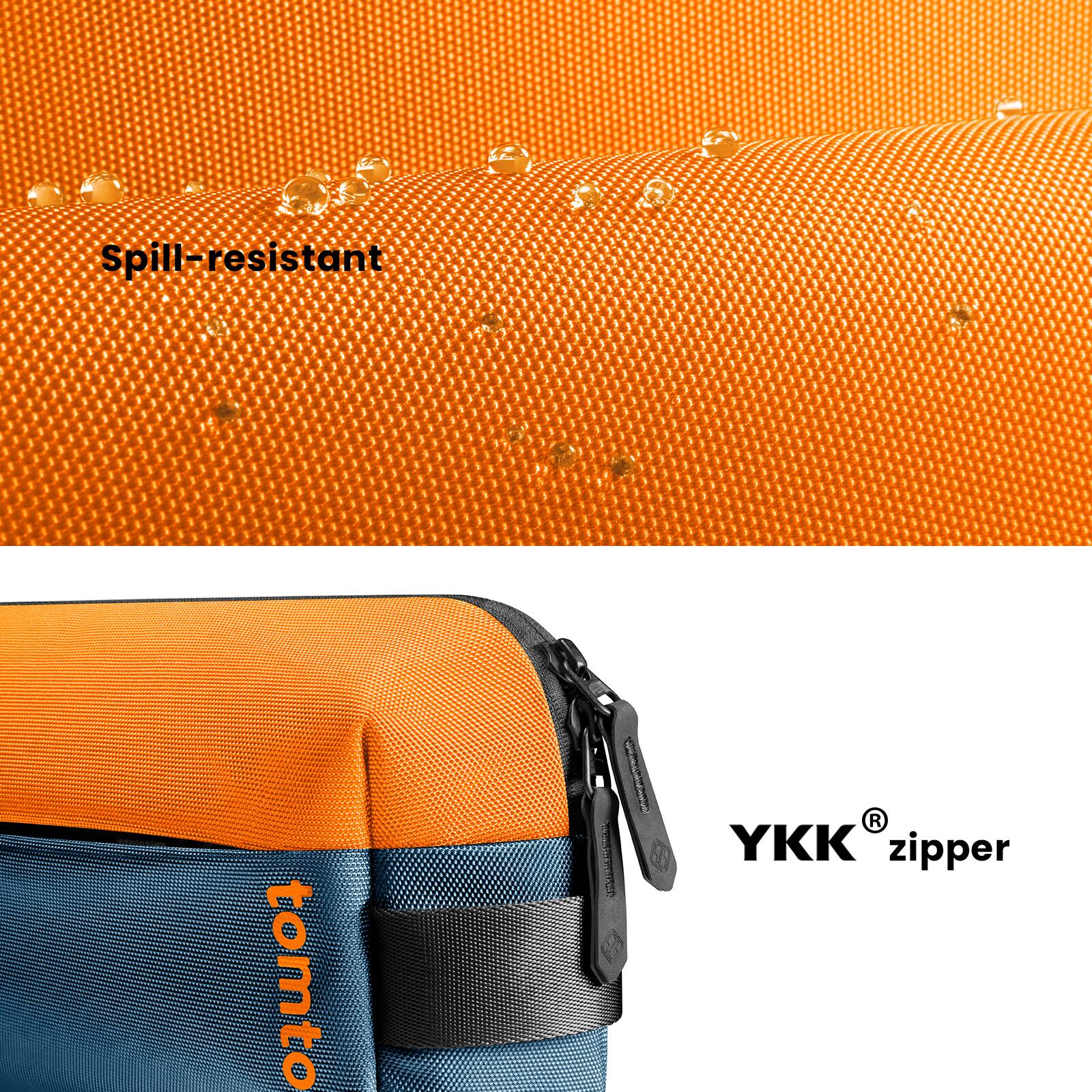 The text on the image reads: "Spill-resistant tomato - JAI R YKK zipper." This text is grouped and corrected to read: "Spill-resistant tomato - JAI R YKK zipper."